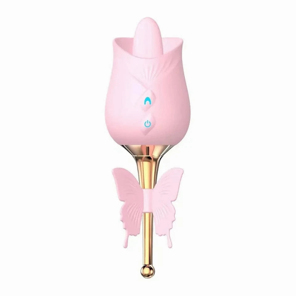 10-Frequency Vibration Tongue Licking Rose Vibrator