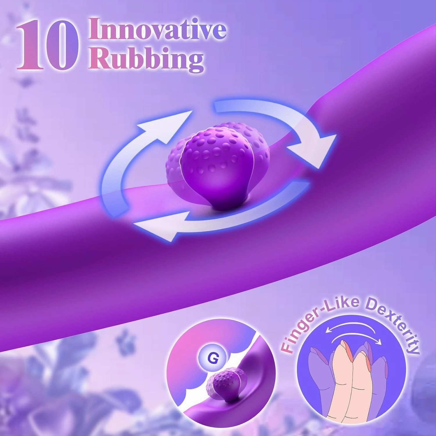 3 In 1 Rabbit Vibrator 360°Rotation Clitoral G Spot Stimulator
