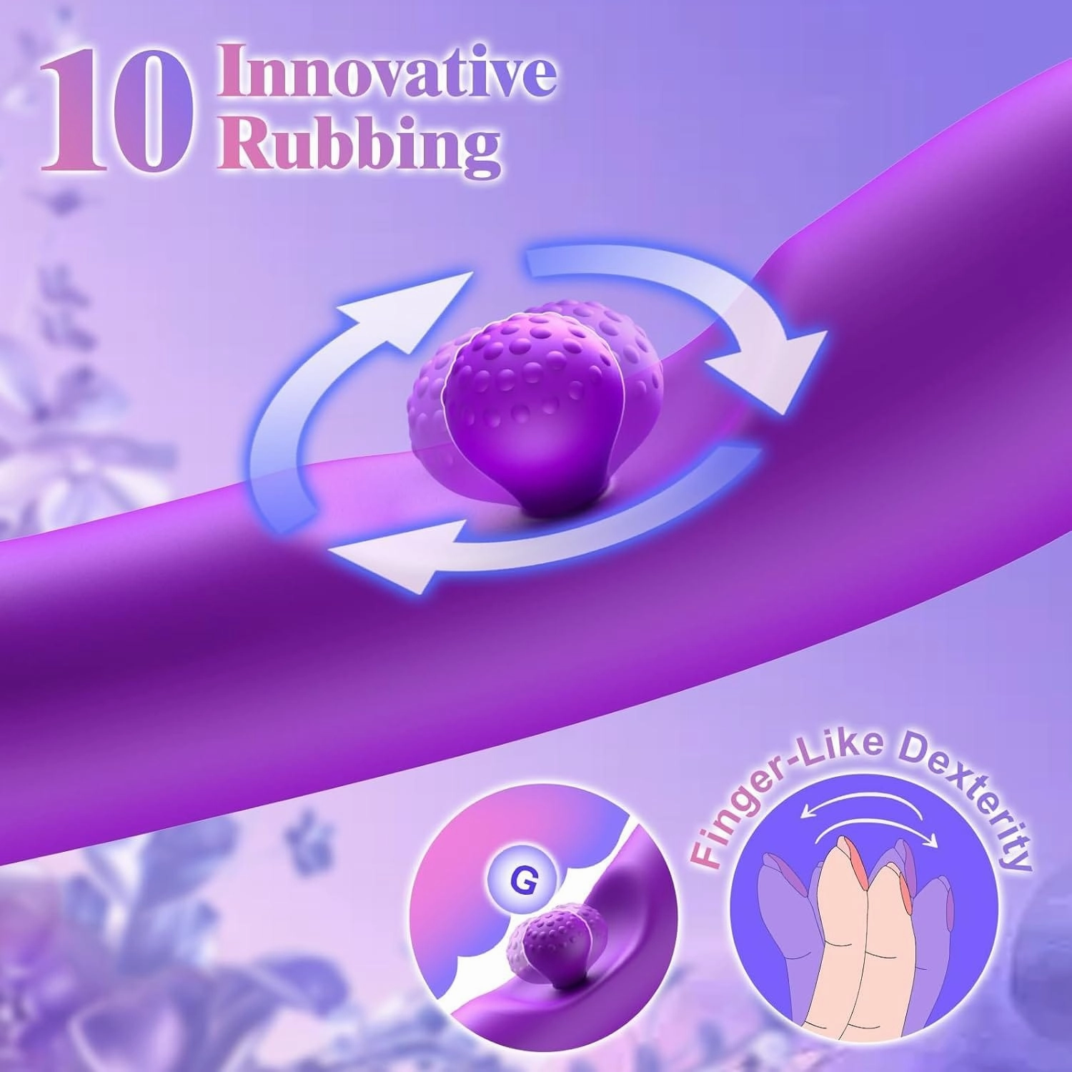 3 In 1 Rabbit Vibrator 360°Rotation Clitoral G Spot Stimulator