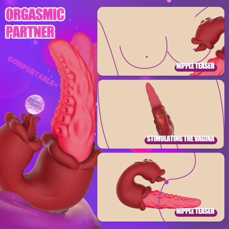 3 in 1 Rose Muncher Octopus Tentacle Swinging G-spot Vibrator