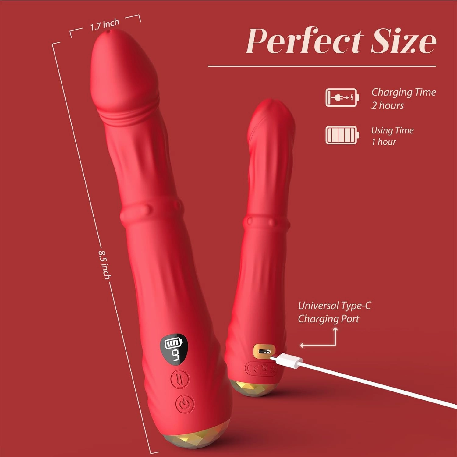3 In 1 Steel Ball Sliding Heating Clitoral G-Spot Vibrators