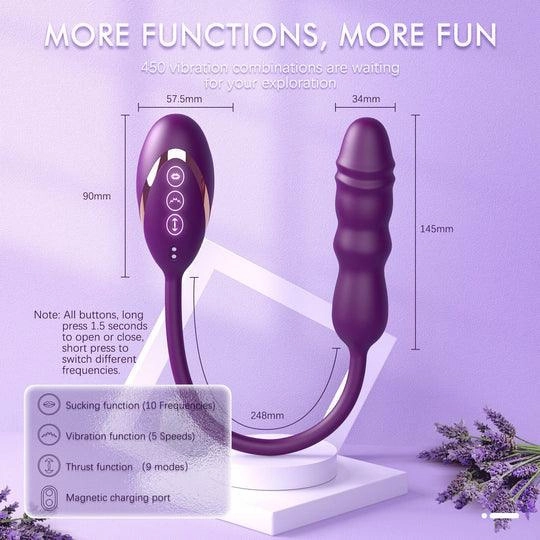 3 IN 1 Sucking Thrusting Dildo Vibrator G-Spot Dildos Woman Clit Stimulate Sex Toy