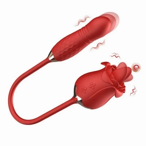 3 in 1 Thrusting Rose Vibrator Toy for Women