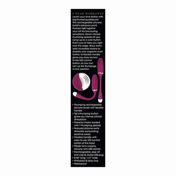 Adam & Eve - Eve's Thumping Love Button Silicone Bullet Egg Vibrator (Burgundy)