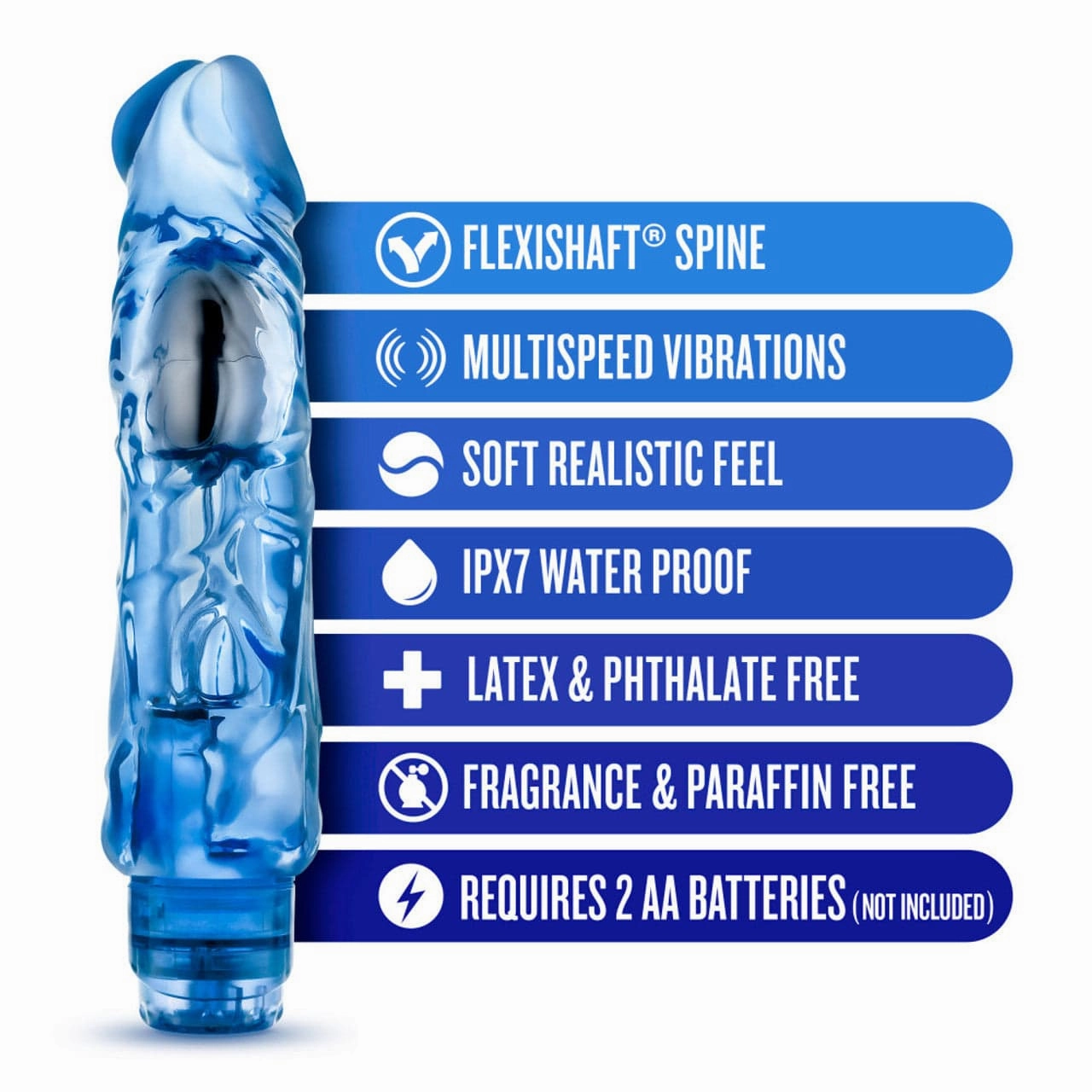 Blush Novelties - Naturally Yours Wild Ride Realistic Vibrating Dildo 9"