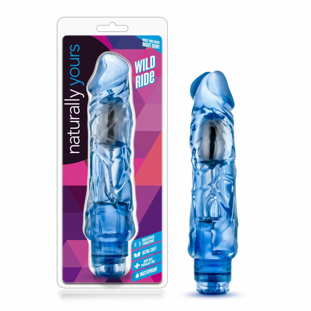 Blush Novelties - Naturally Yours Wild Ride Realistic Vibrating Dildo 9"