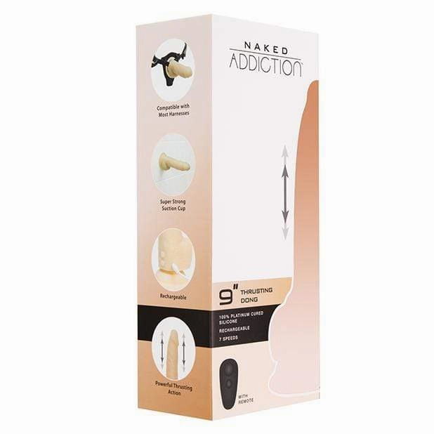BMS - Naked Addiction Thrusting Dong  9" (Beige)