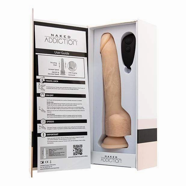 BMS - Naked Addiction Thrusting Dong  9" (Beige)