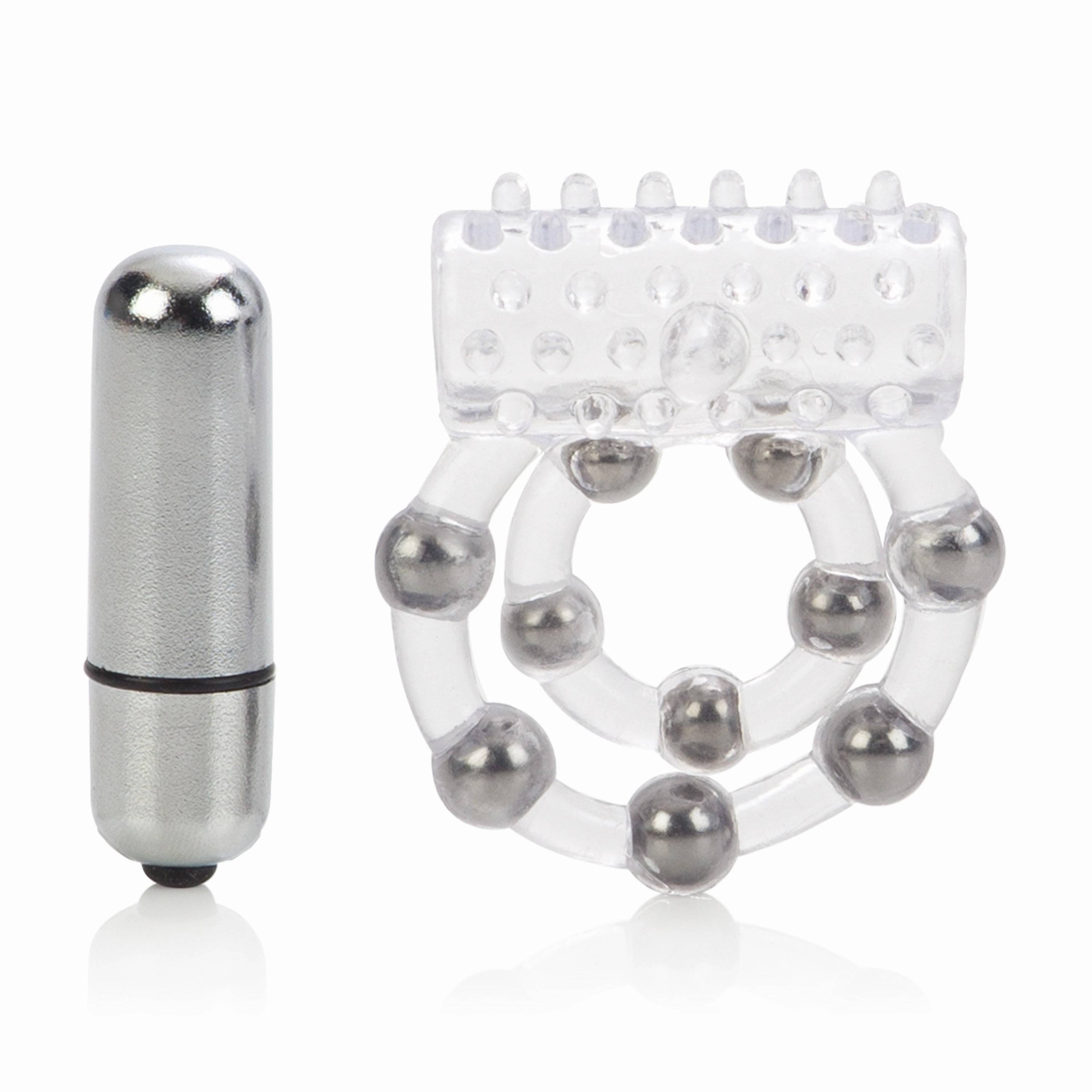 California Exotics - 10 Bead Maximus Cock Ring (White)