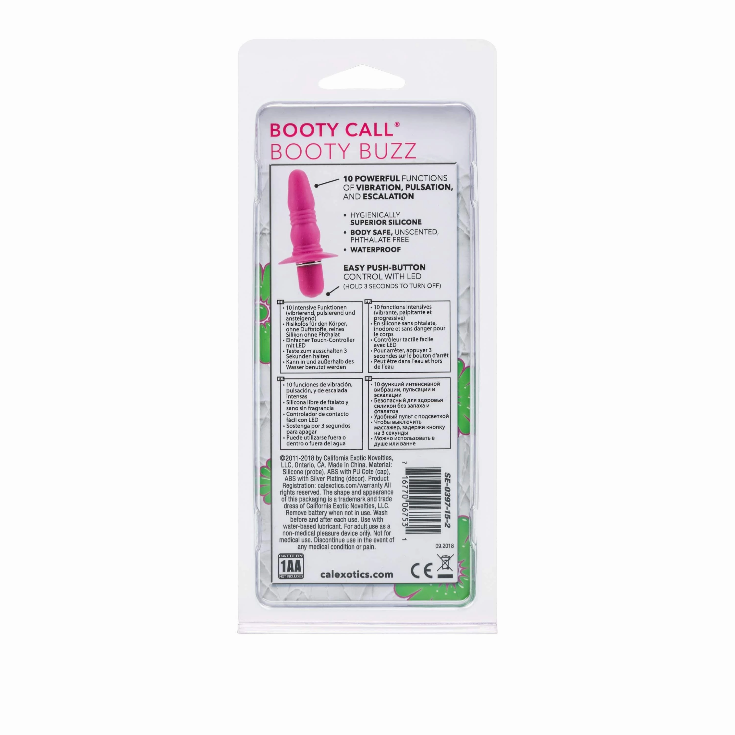 California Exotics - Booty Call Booty Buzz Vibrating Anal Plug (Pink)