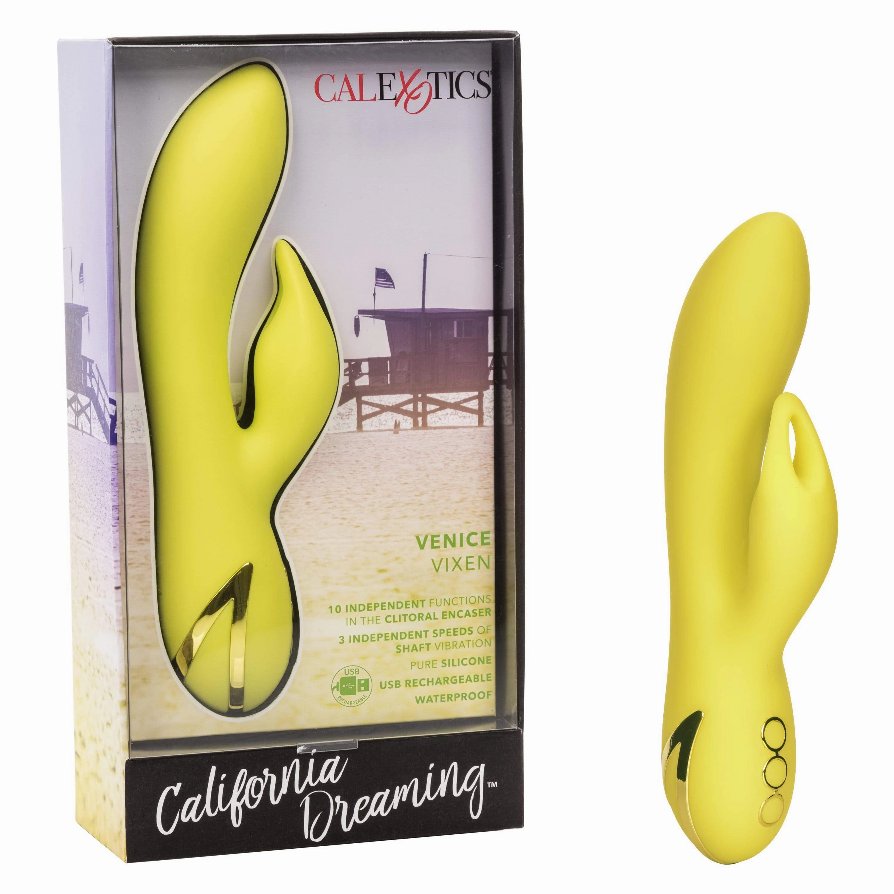 California Exotics - California Dreaming Venice Vixen Rabbit Vibrator (Yellow)