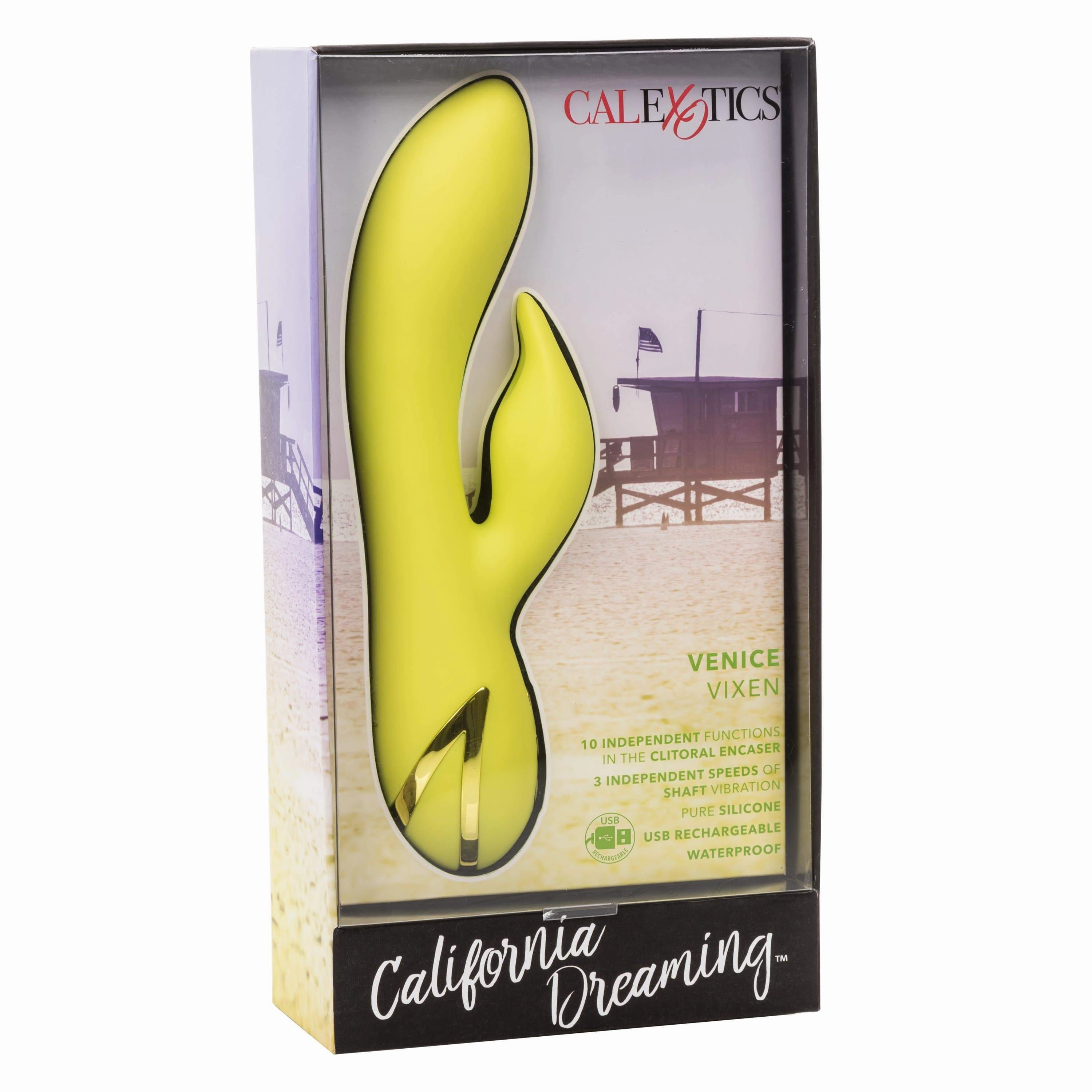 California Exotics - California Dreaming Venice Vixen Rabbit Vibrator (Yellow)