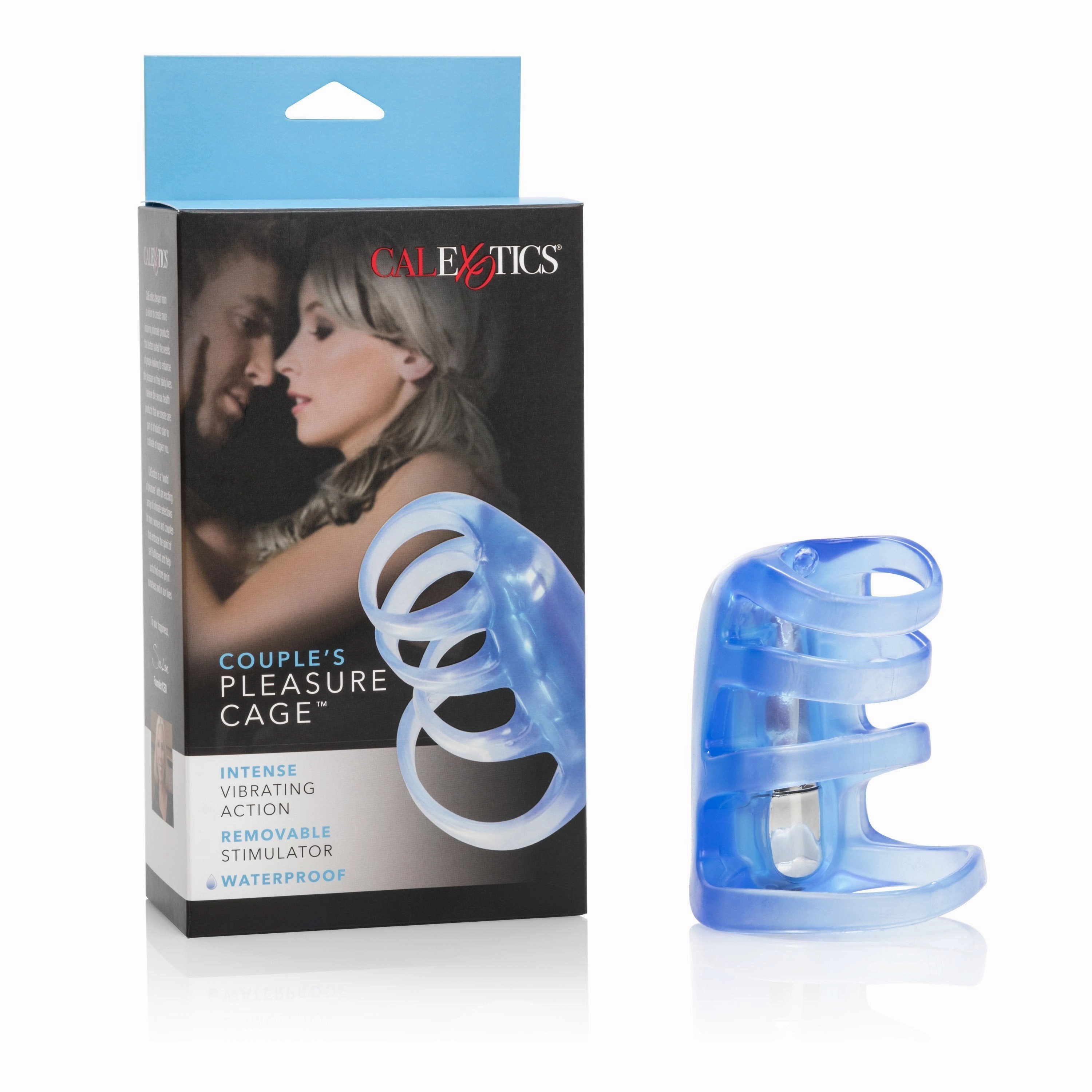 California Exotics - Couple's Pleasure Vibrating Cock Cage (Blue)