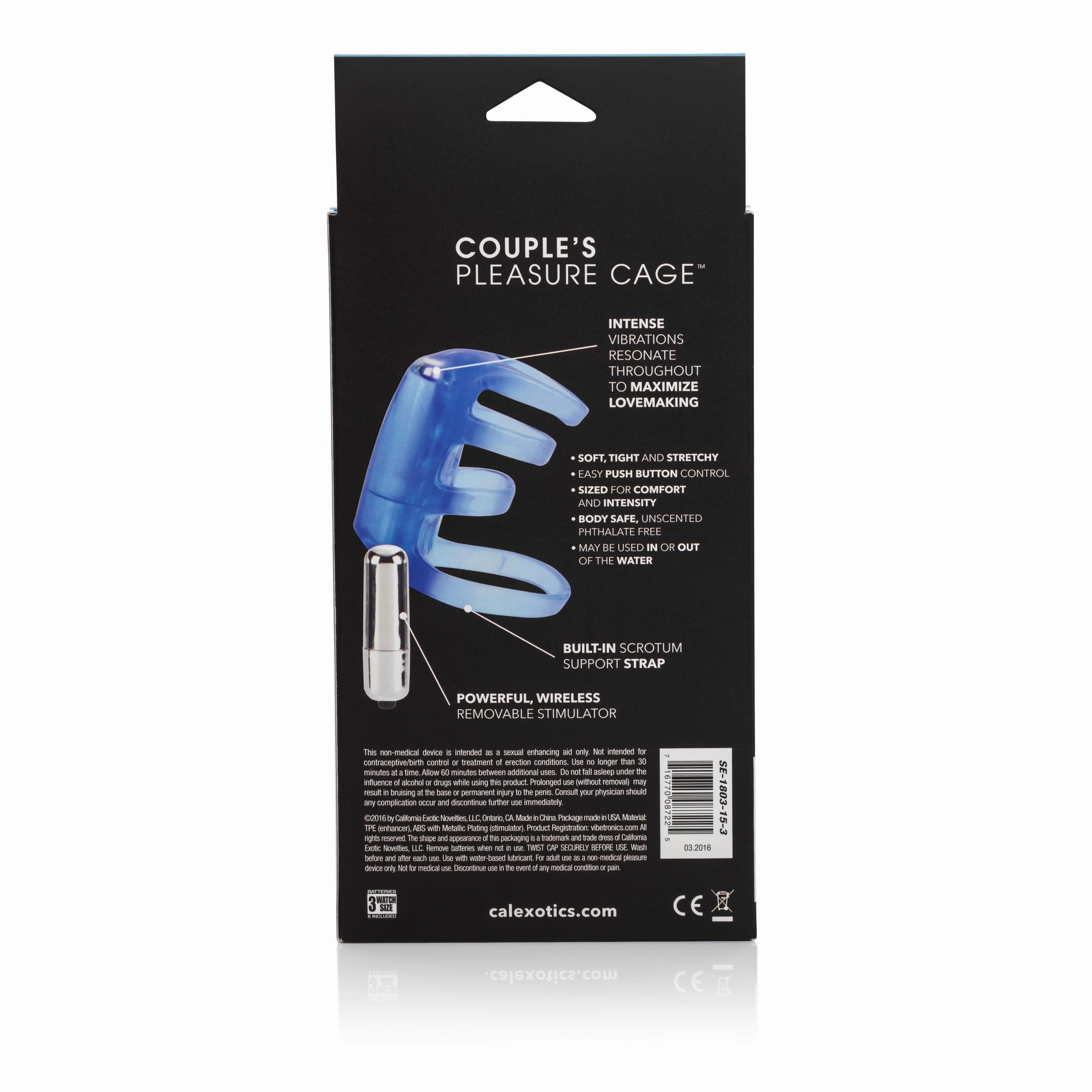 California Exotics - Couple's Pleasure Vibrating Cock Cage (Blue)