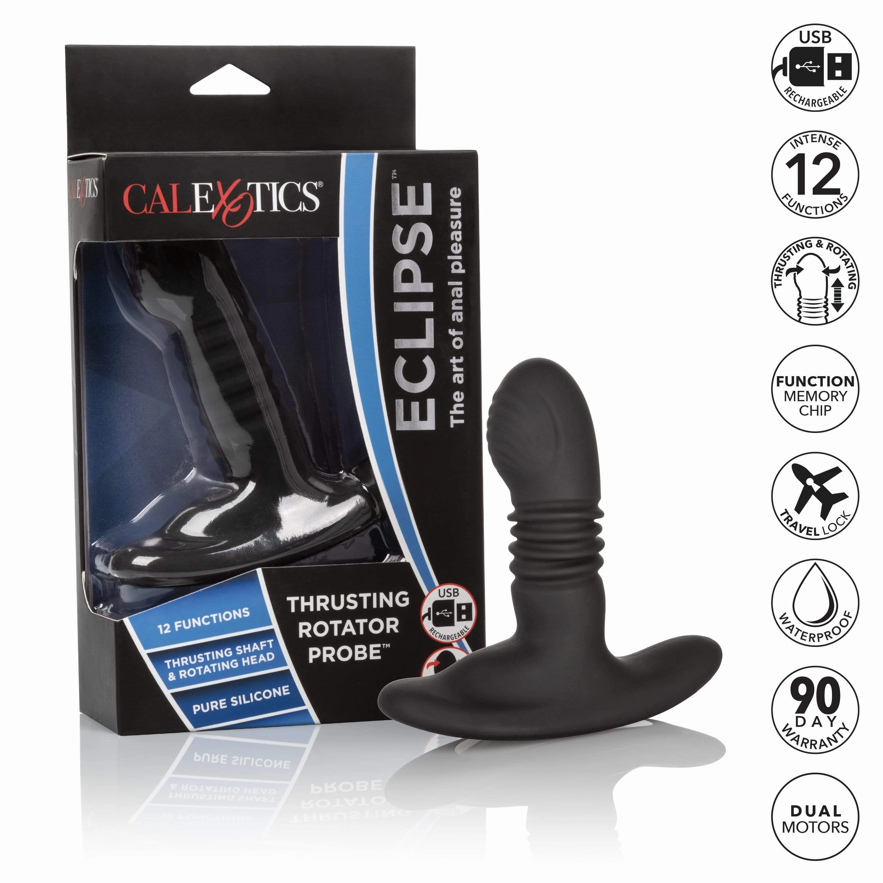 California Exotics - Eclipse Thrusting Rotator Probe Massager (Black)