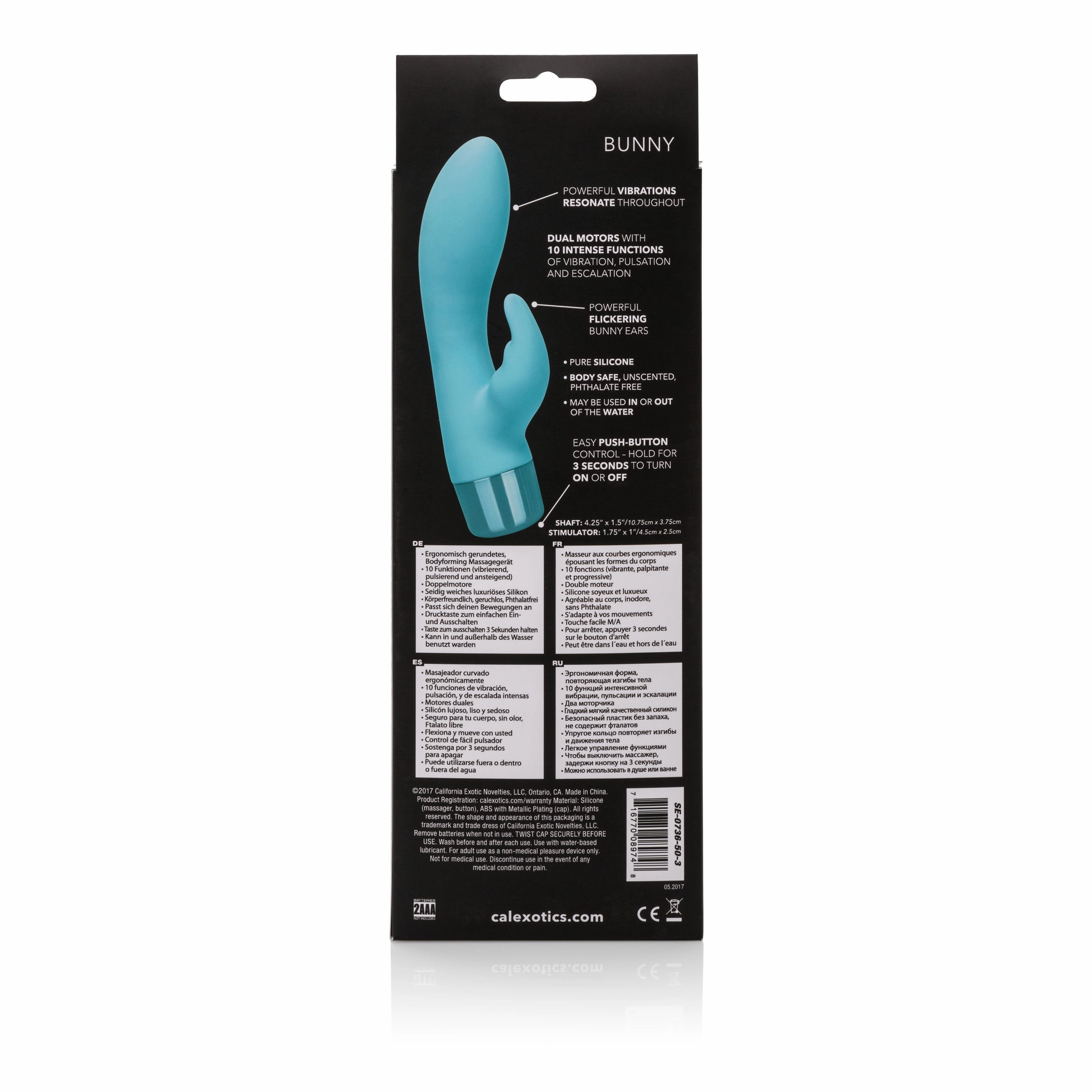 California Exotics - Eden Silicone Waterproof Bunny Vibrator (Blue)