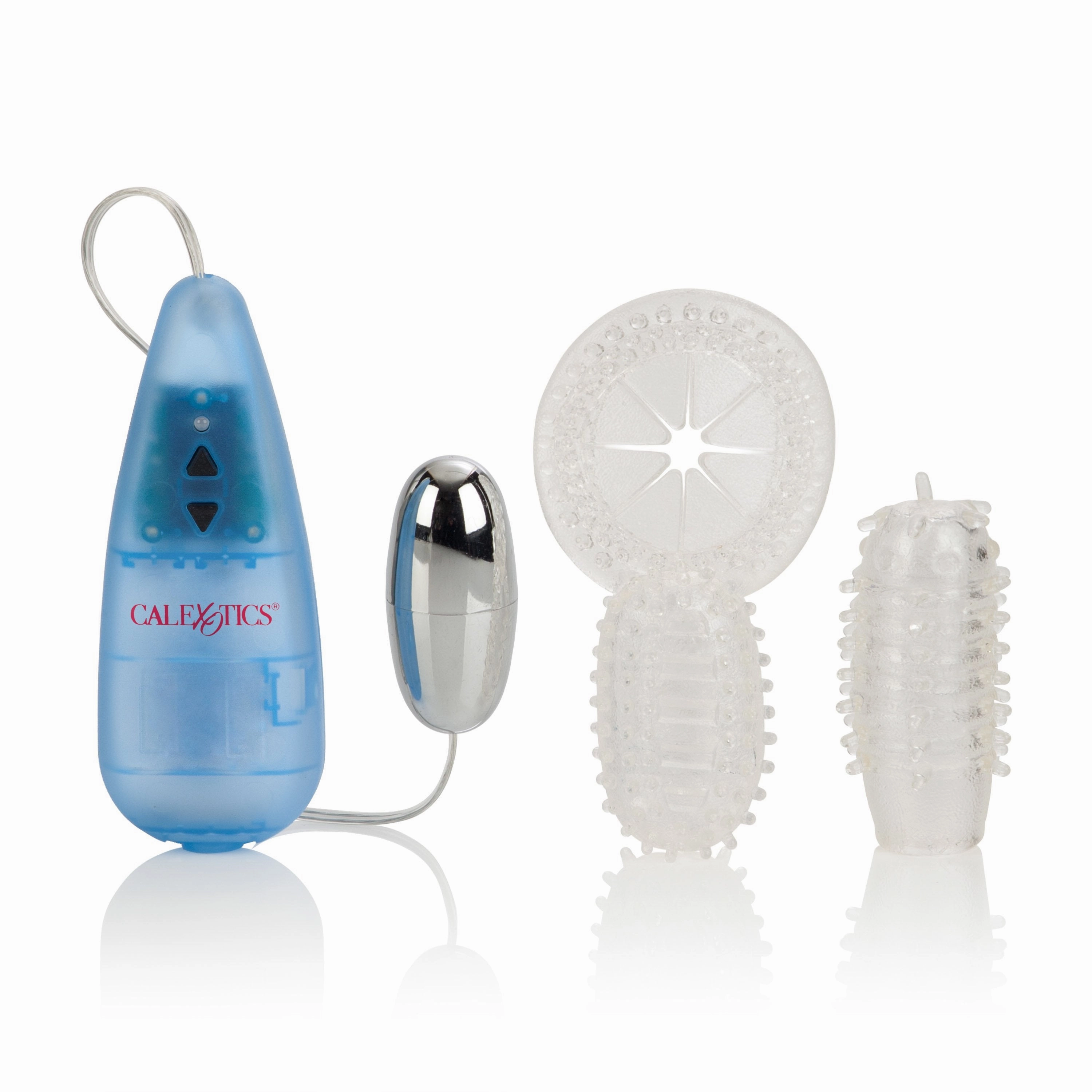 California Exotics - Elite 5X 5 Function Vibro-Ring with Tickler (Blue)
