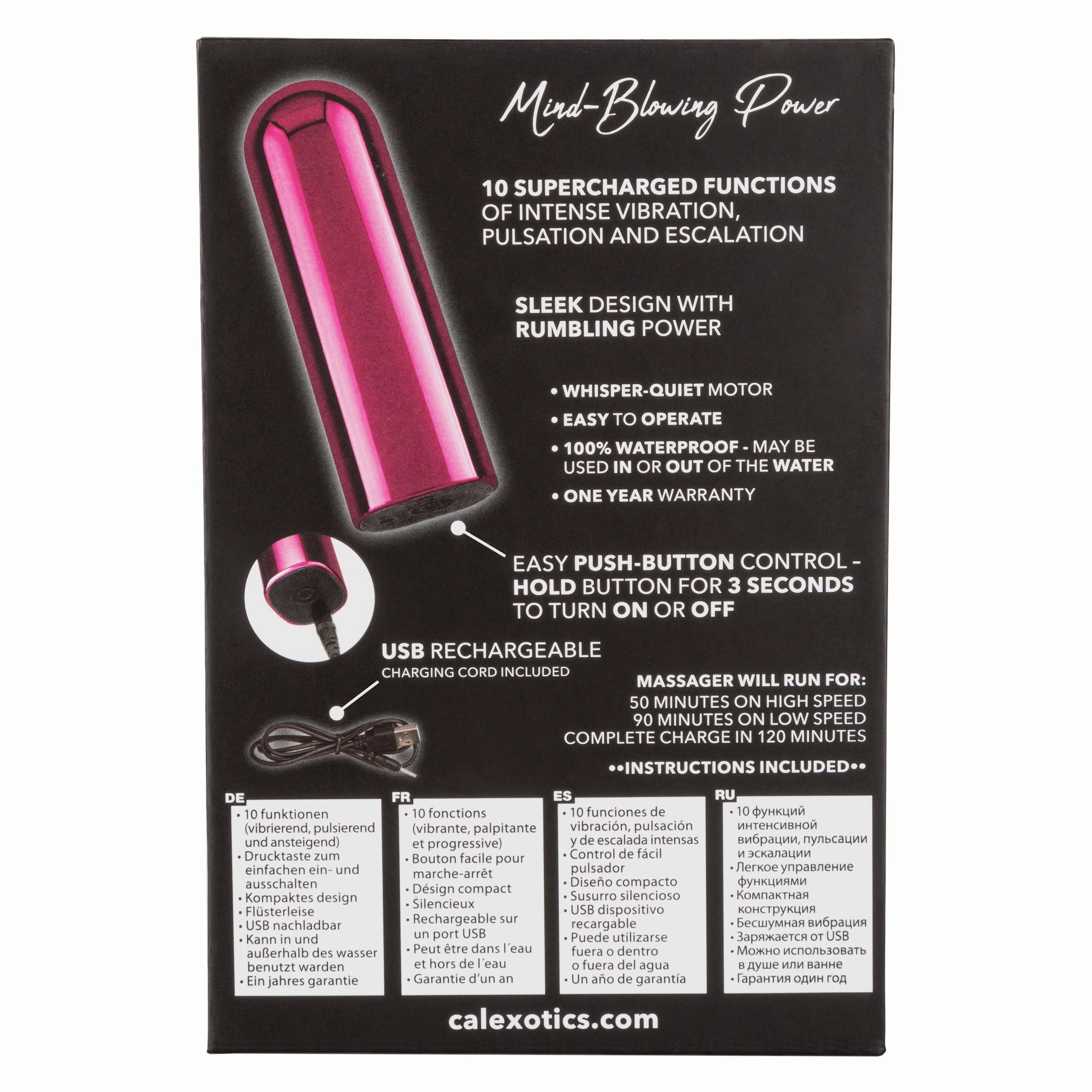 California Exotics - Fierce Power Glam Bullet Vibrator (Pink)