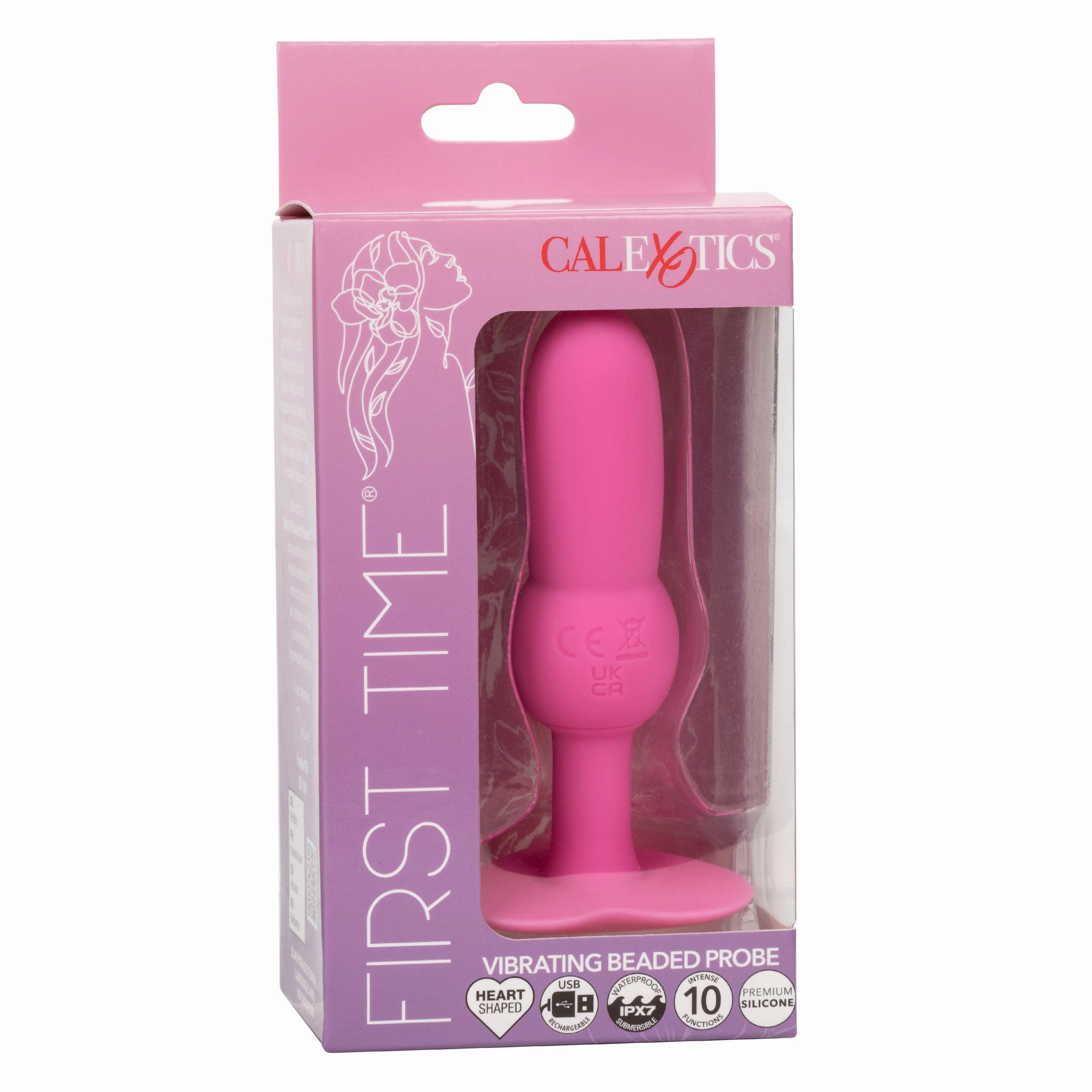 California Exotics - First Time Vibrating Beaded Probe Anal Plug (Pink)