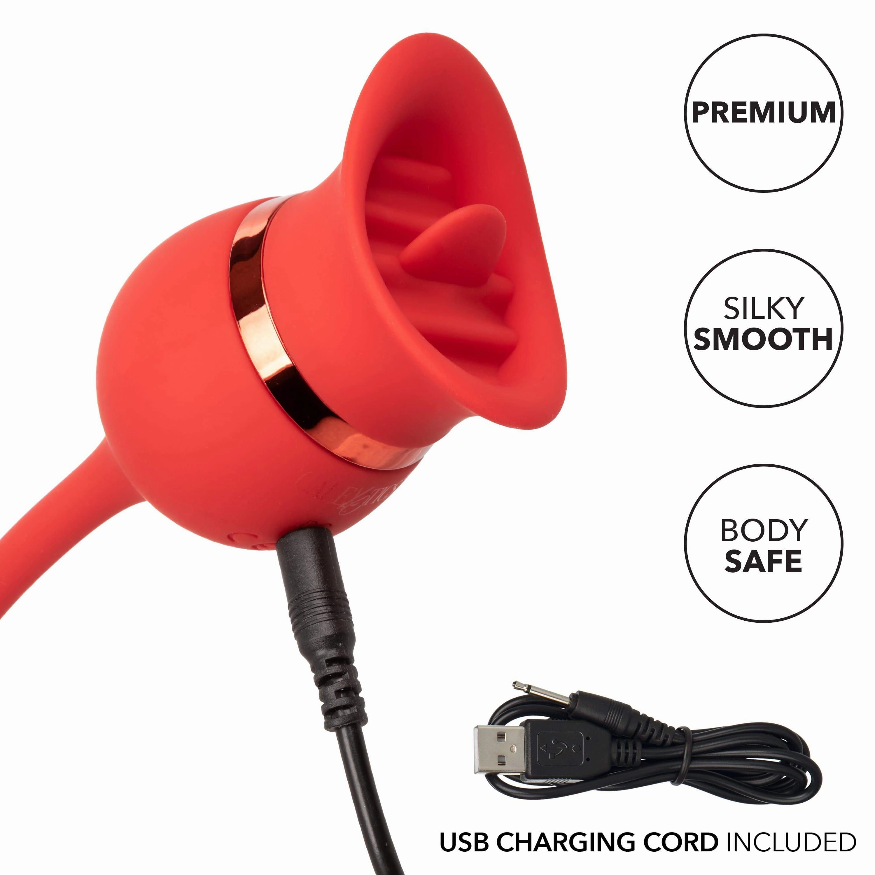 California Exotics - French Kiss Casanova Egg and Clit Massager (Red)