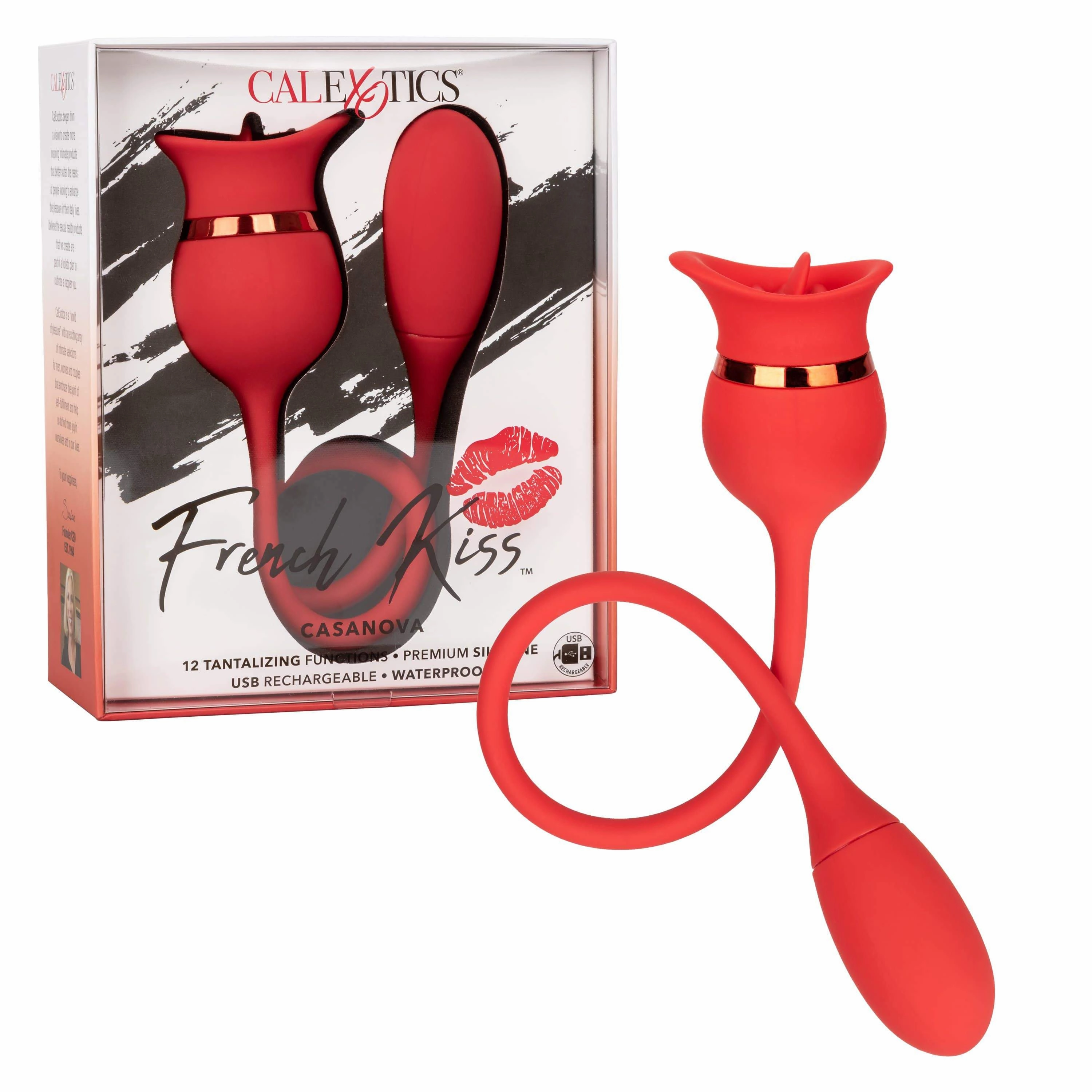 California Exotics - French Kiss Casanova Egg and Clit Massager (Red)