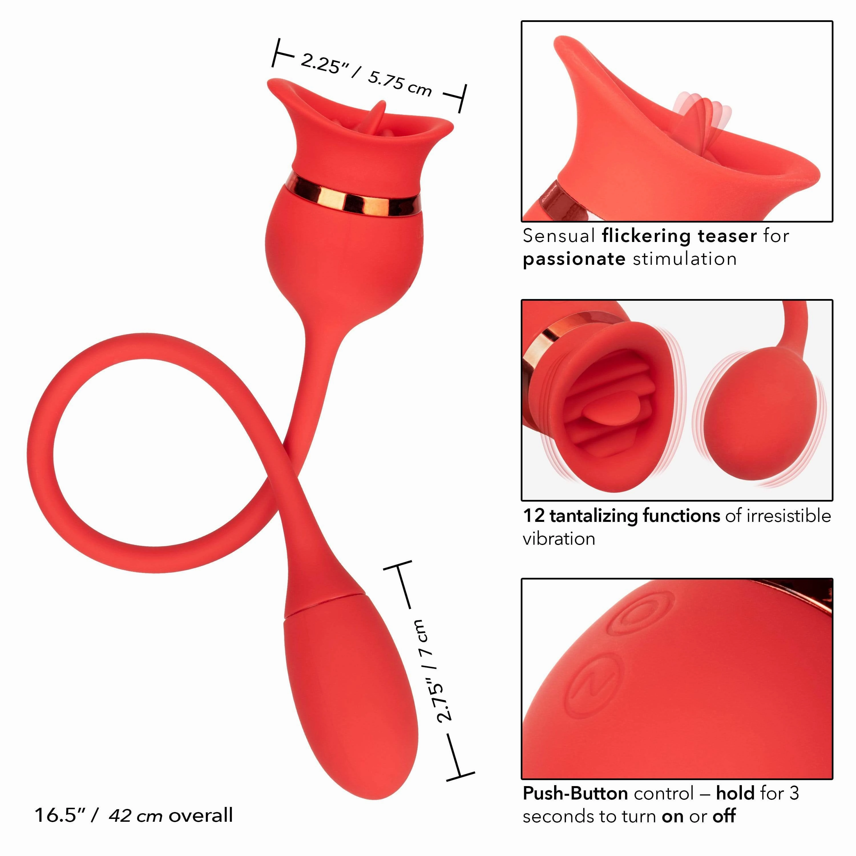 California Exotics - French Kiss Casanova Egg and Clit Massager (Red)
