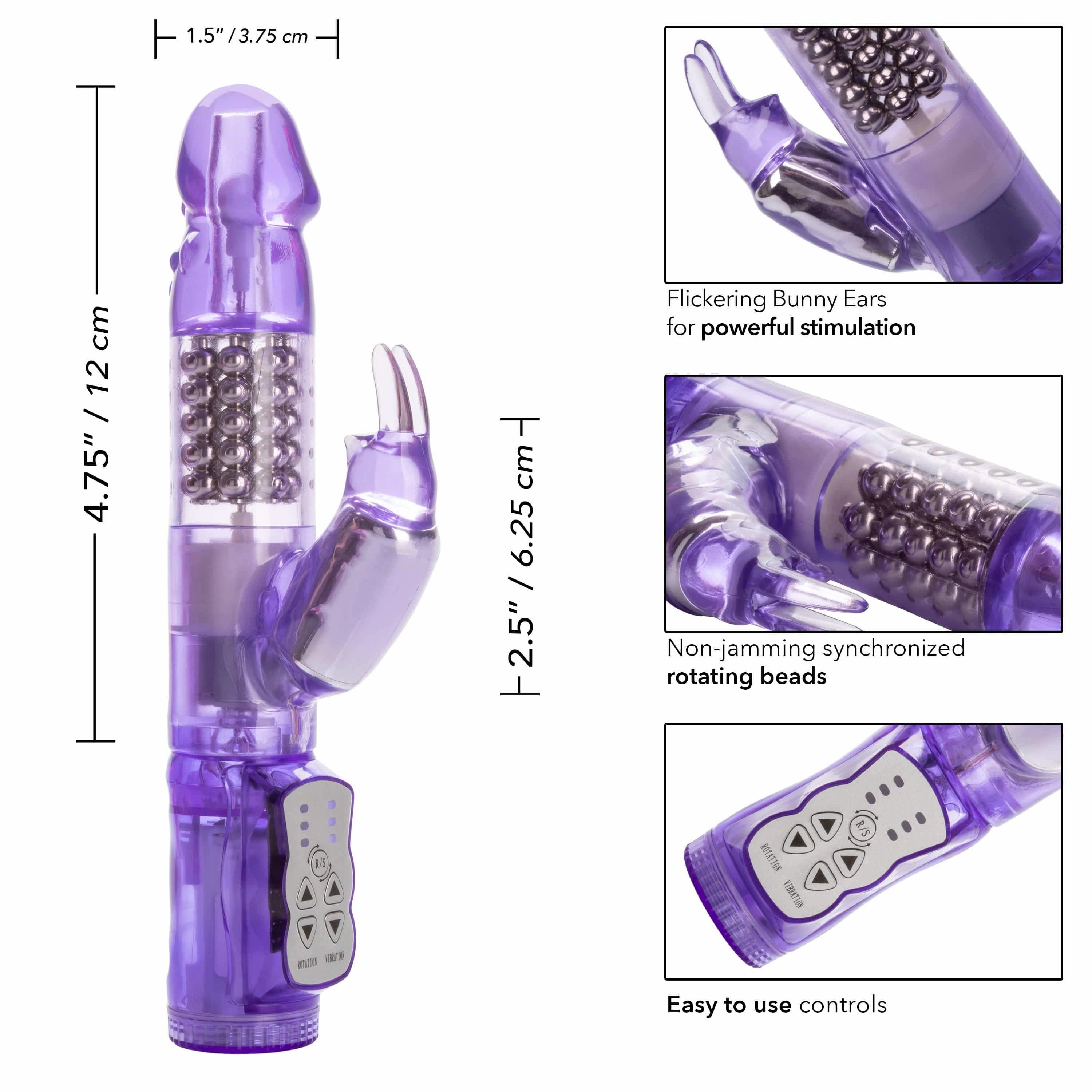 California Exotics - Jack Rabbit Waterproof 5 Rows Jack Rabbit Vibrator (Purple)