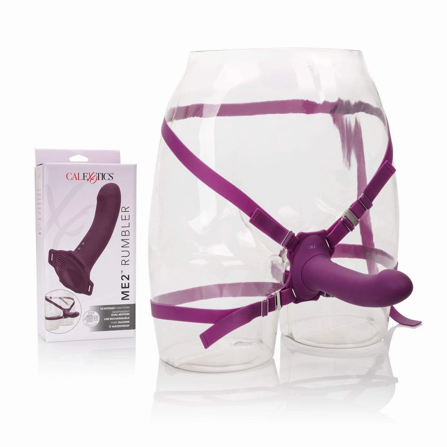 California Exotics - Me2 Rumbler Strap On Vibrating Dildo (Purple)