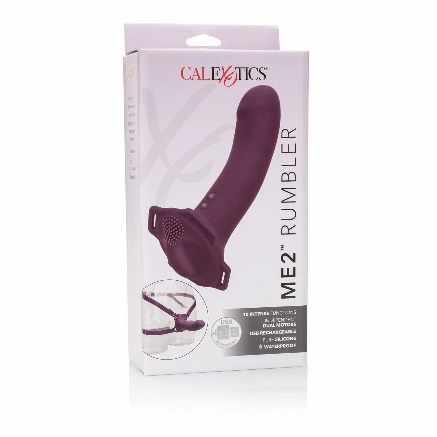 California Exotics - Me2 Rumbler Strap On Vibrating Dildo (Purple)