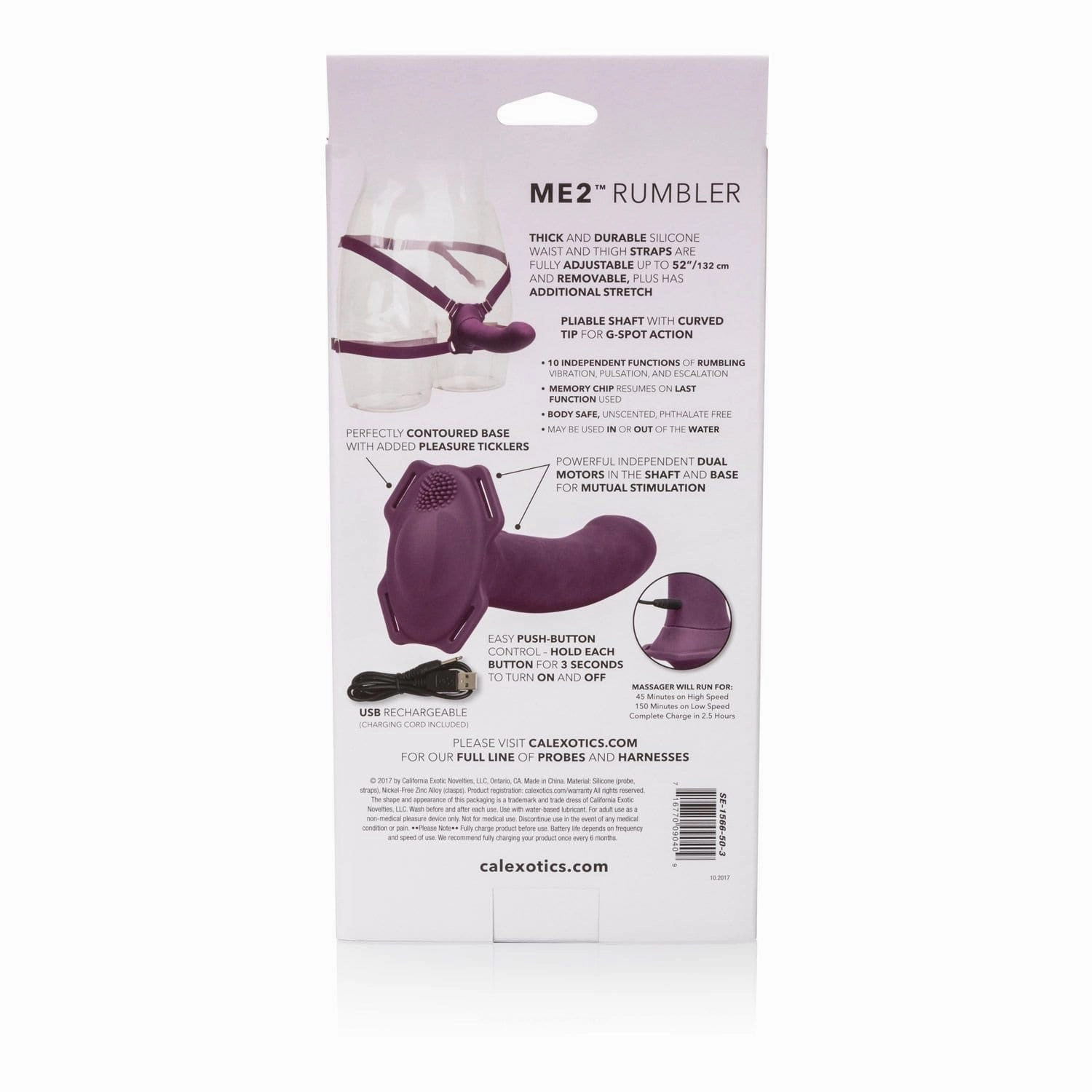 California Exotics - Me2 Rumbler Strap On Vibrating Dildo (Purple)