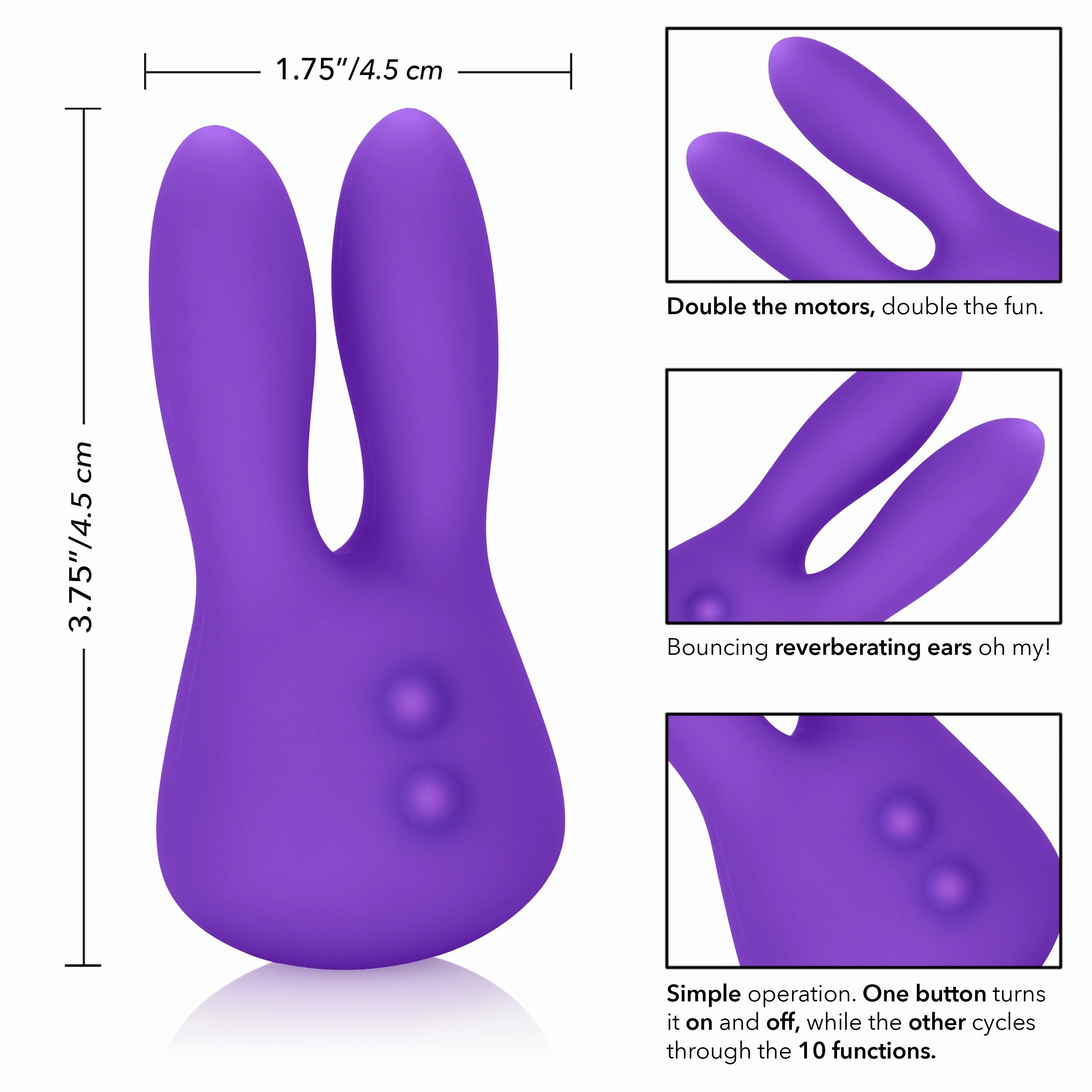California Exotics - Mini Marvels Silicone Marvelous Bunny Clit Massager  (Purple)