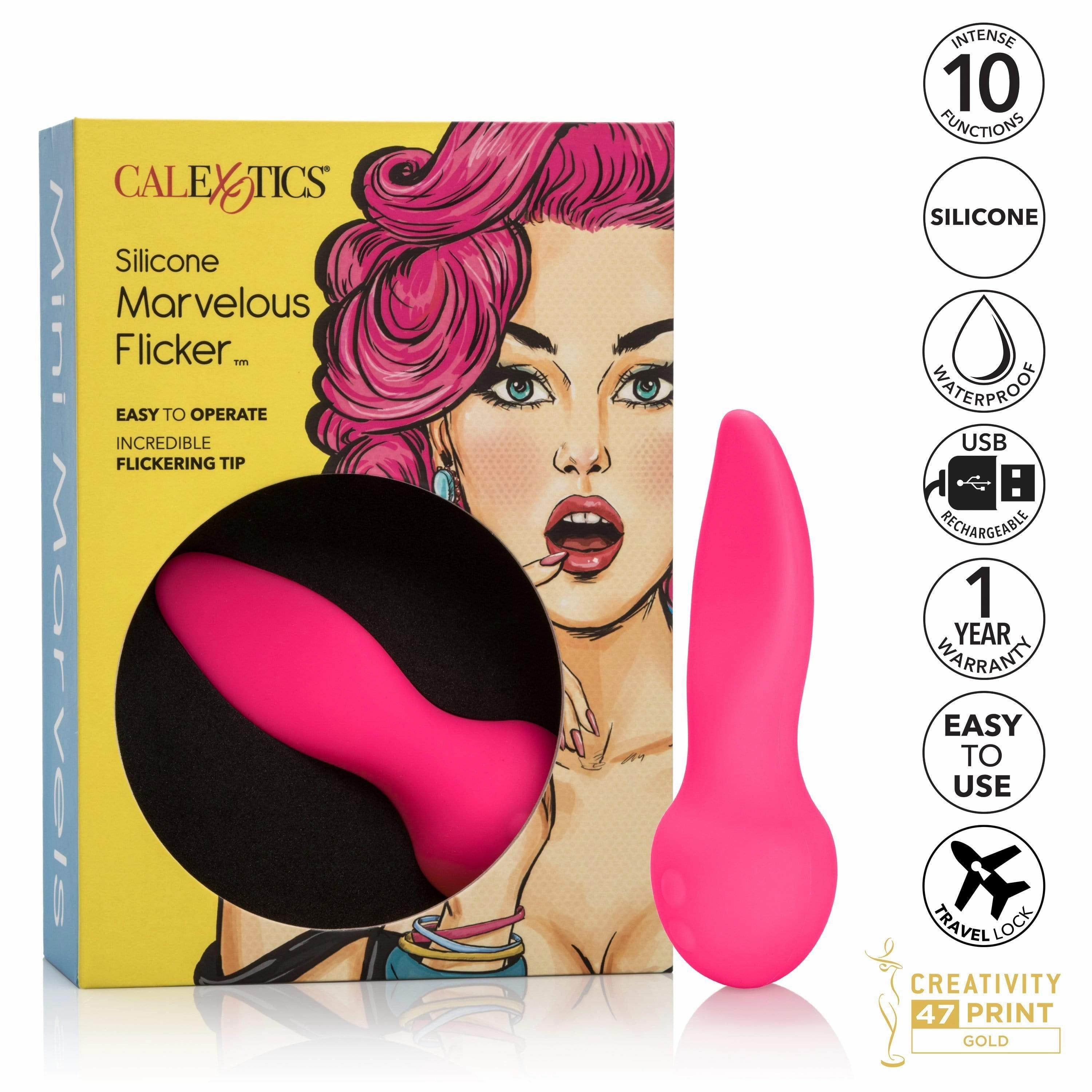 California Exotics - Mini Marvels Silicone Marvelous Flicker Clit Massager (Pink)