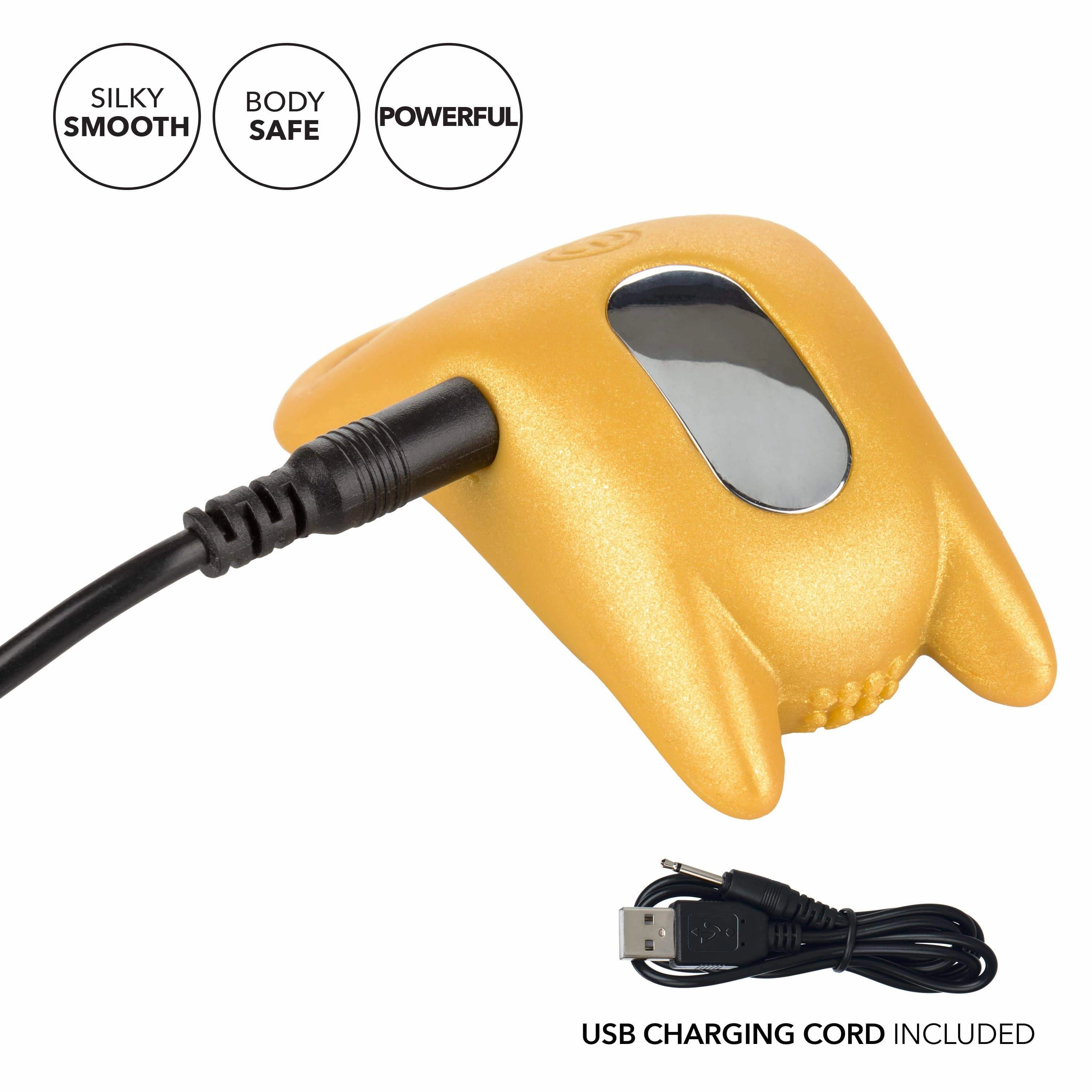 California Exotics - Naughty Bits Horny AF Vibrating Cock Ring (Yellow)