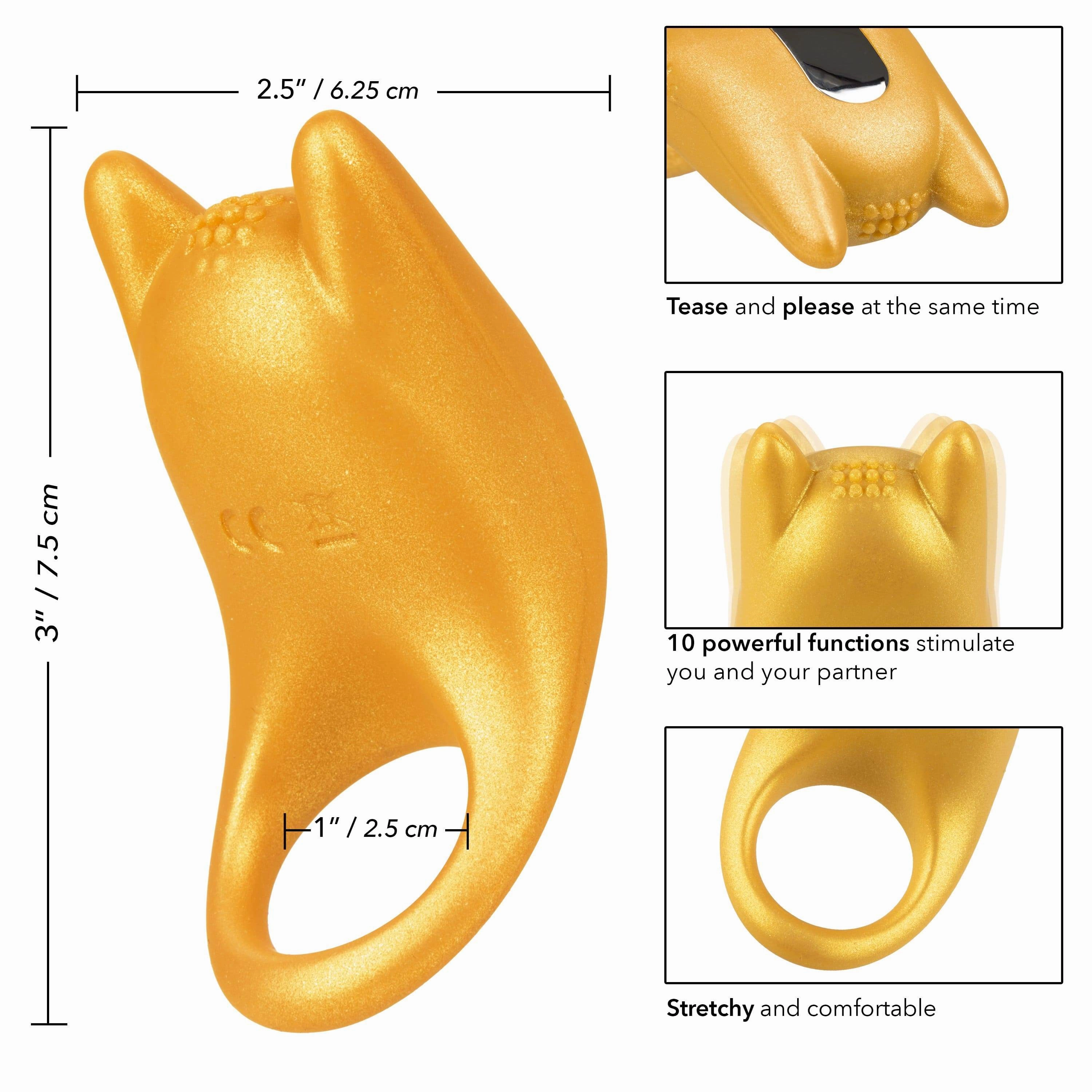 California Exotics - Naughty Bits Horny AF Vibrating Cock Ring (Yellow)