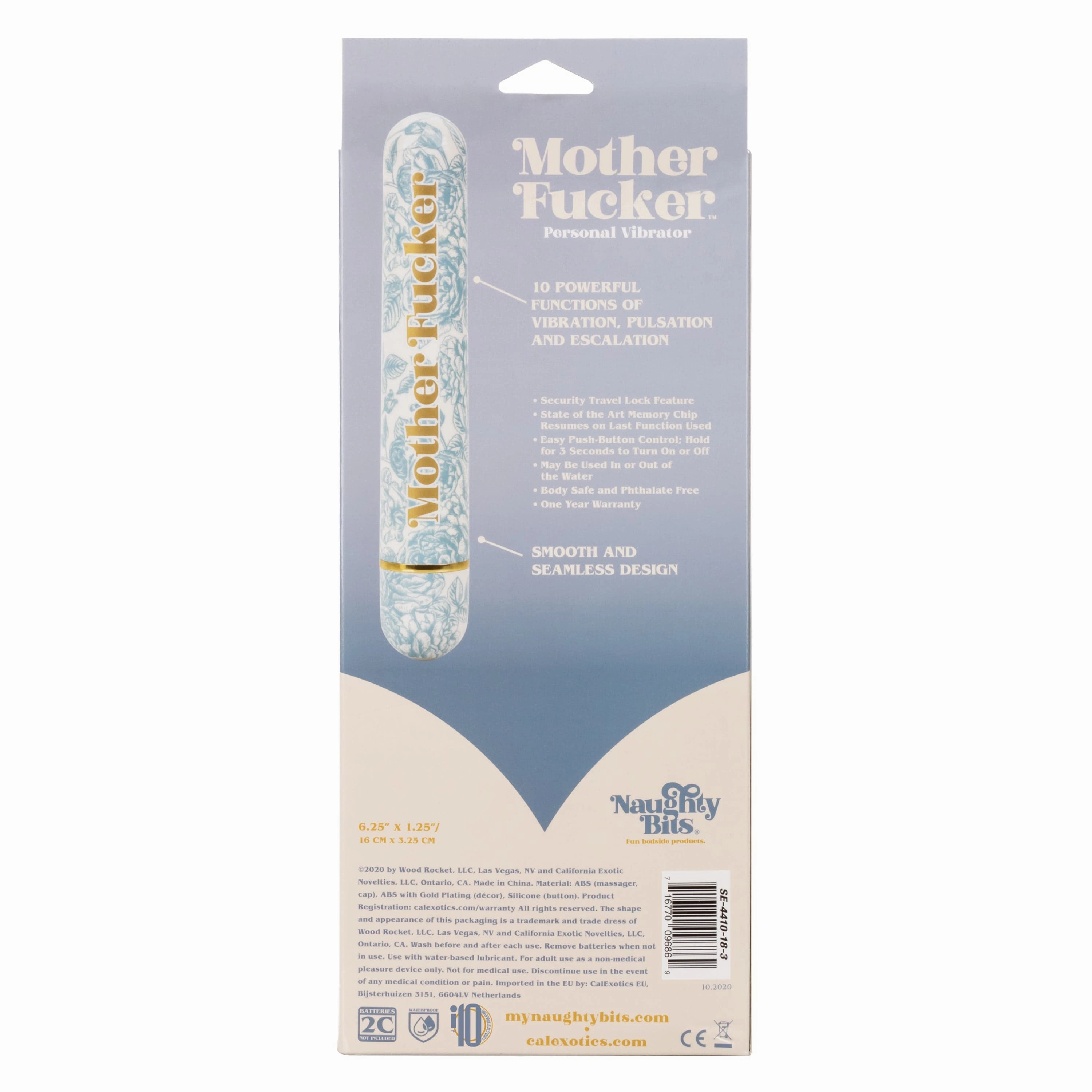 California Exotics - Naughty Bits Mother Fucker Personal Vibrator (Blue)
