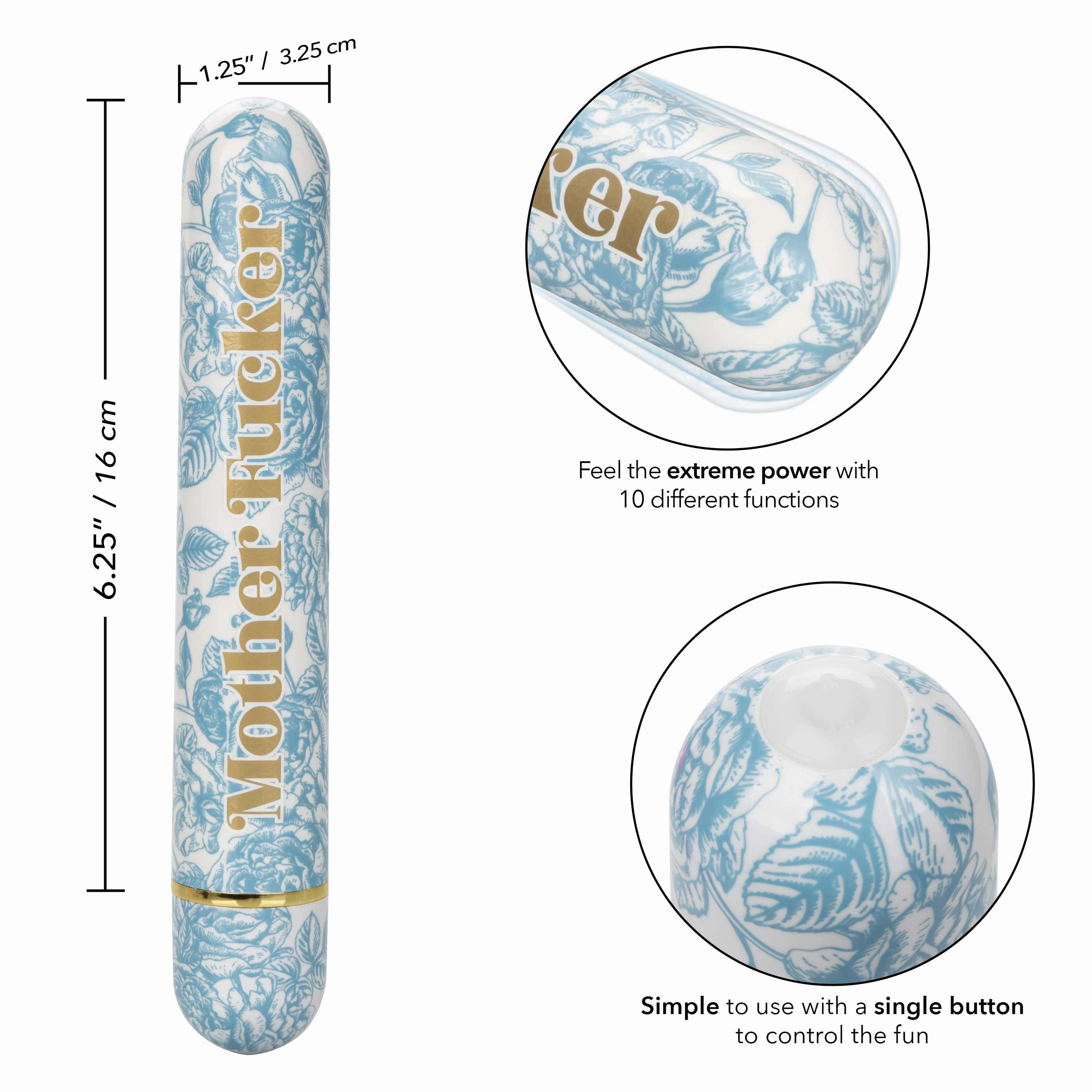 California Exotics - Naughty Bits Mother Fucker Personal Vibrator (Blue)