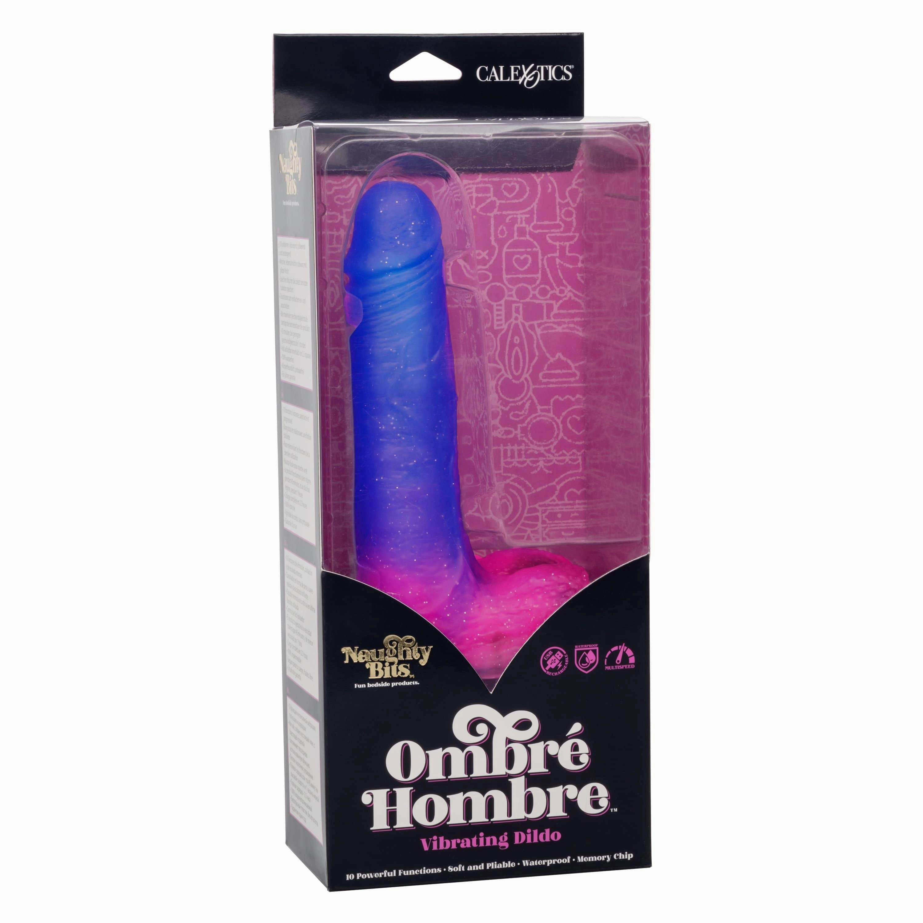 California Exotics - Naughty Bits Ombre Hombre Vibrating Dildo (Purple)