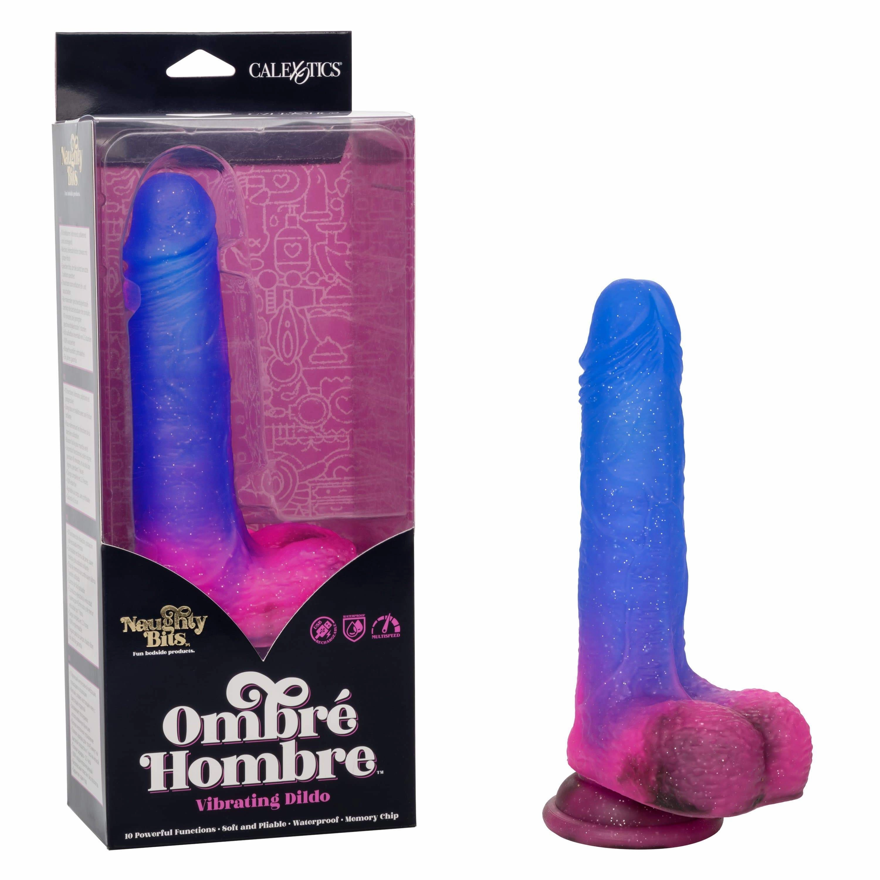 California Exotics - Naughty Bits Ombre Hombre Vibrating Dildo (Purple)