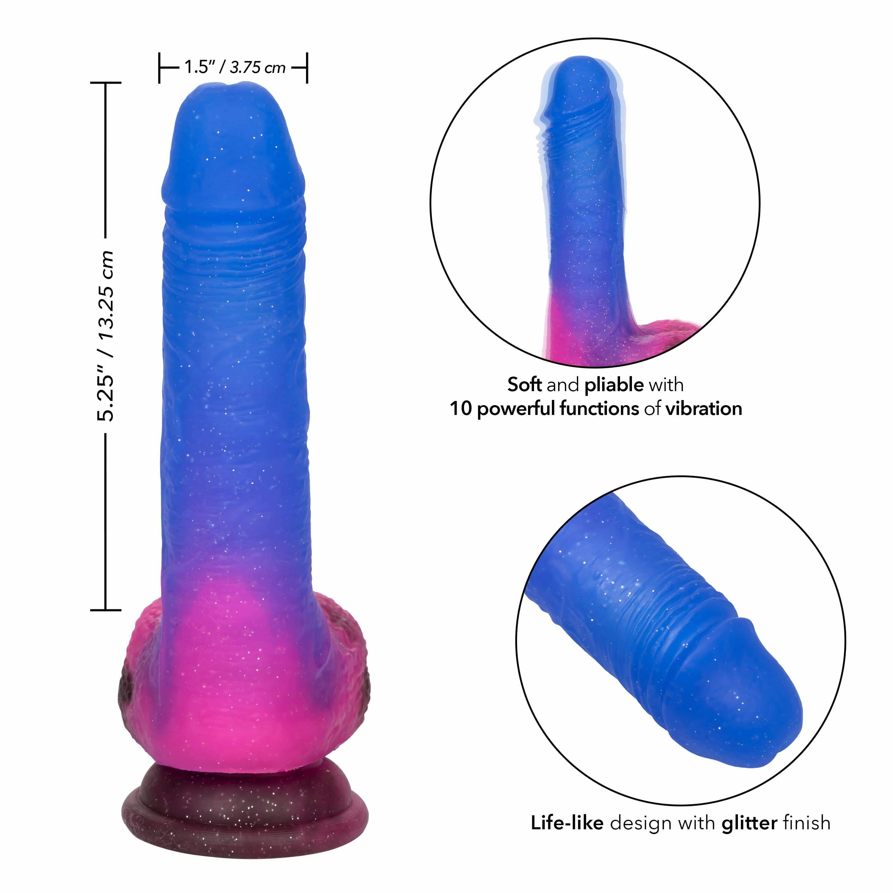 California Exotics - Naughty Bits Ombre Hombre Vibrating Dildo (Purple)