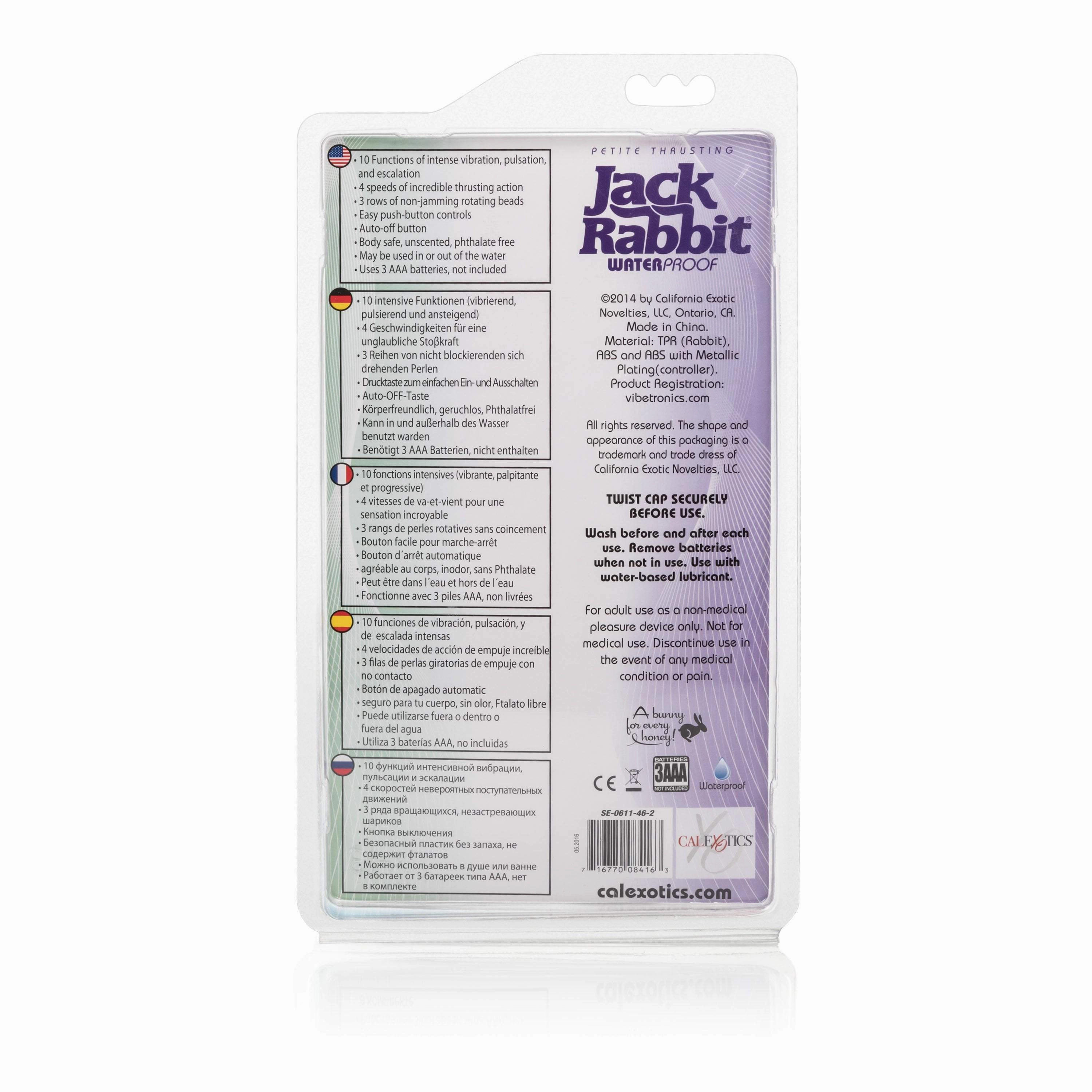 California Exotics - Petite Thrusting Jack Rabbit Intermediate Vibrator (Purple)