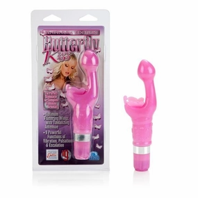 California Exotics - Platinum Edition Butterfly Kiss Rabbit Vibrator (Pink)