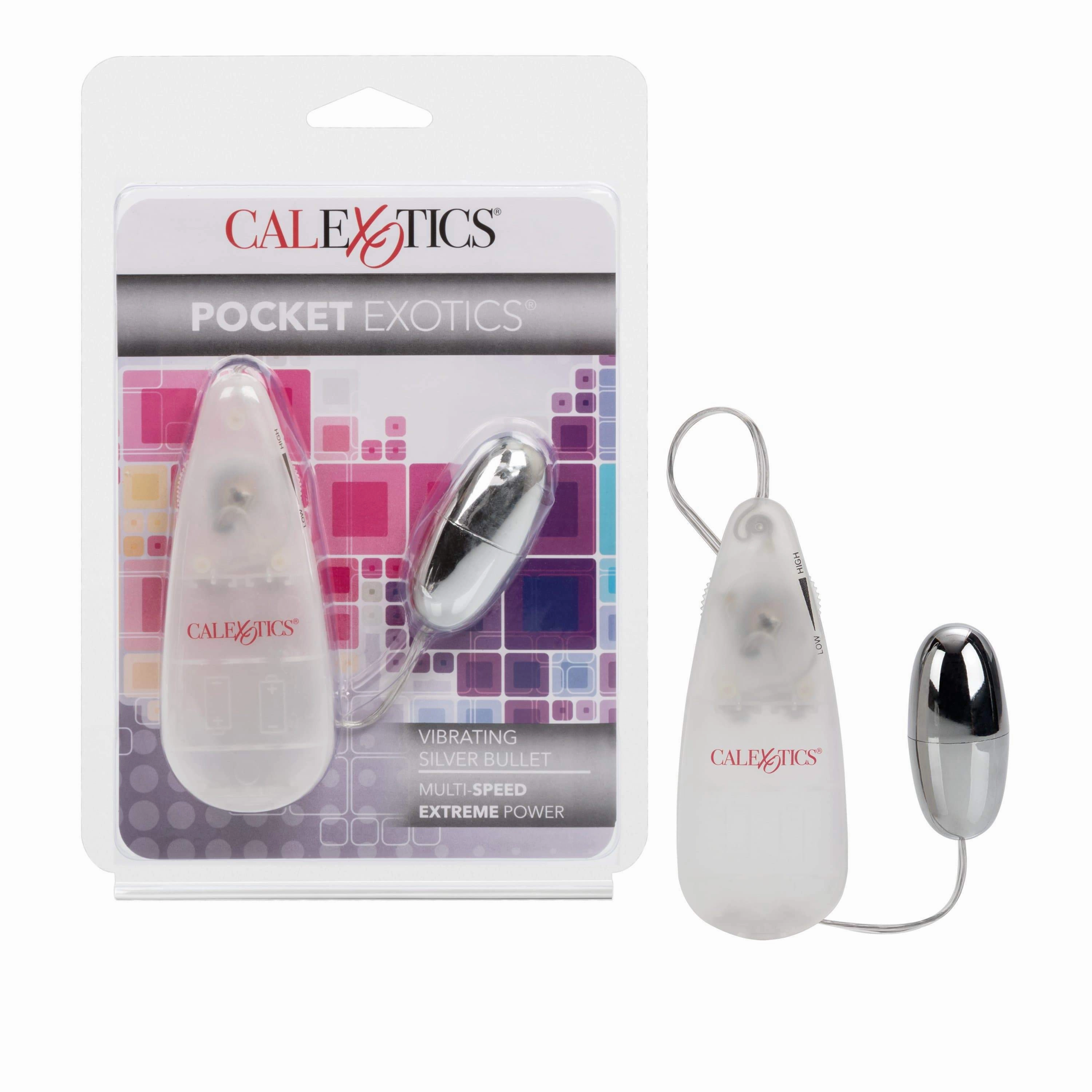 California Exotics - Pocket Exotics Vibrating Silver Bullet with Remote (SIlver)