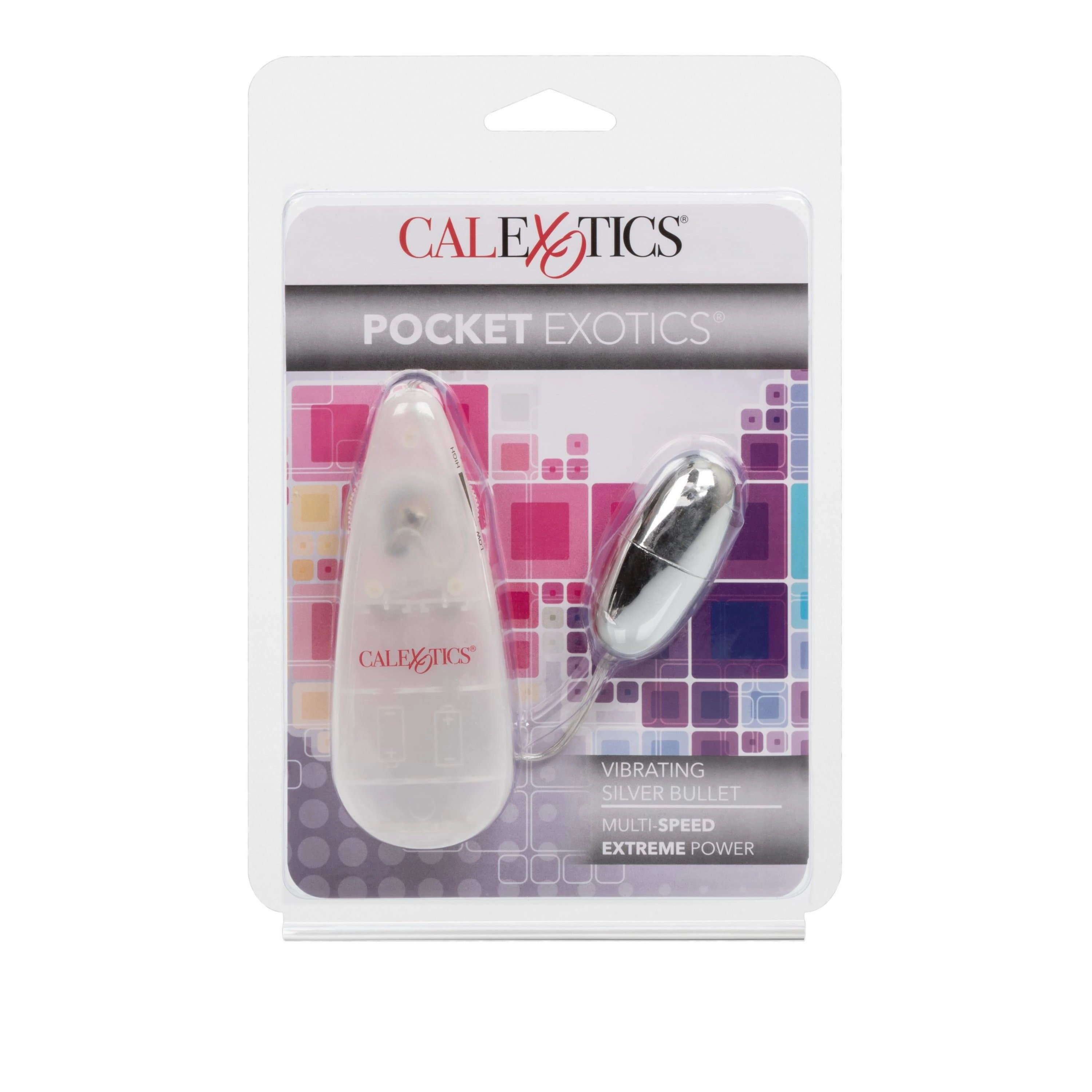 California Exotics - Pocket Exotics Vibrating Silver Bullet with Remote (SIlver)