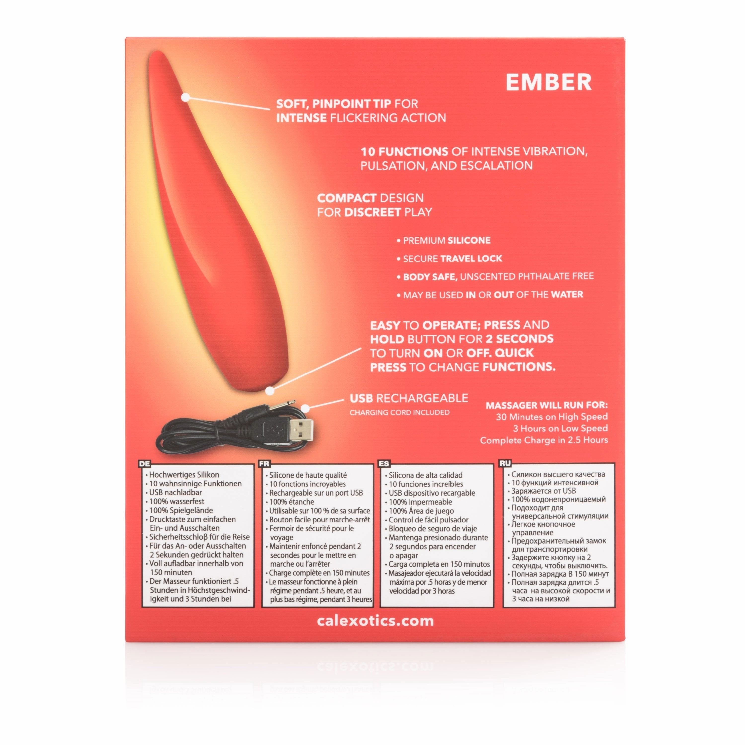 California Exotics - Red Hot Ember Rechargeable Clit Massager (Red)