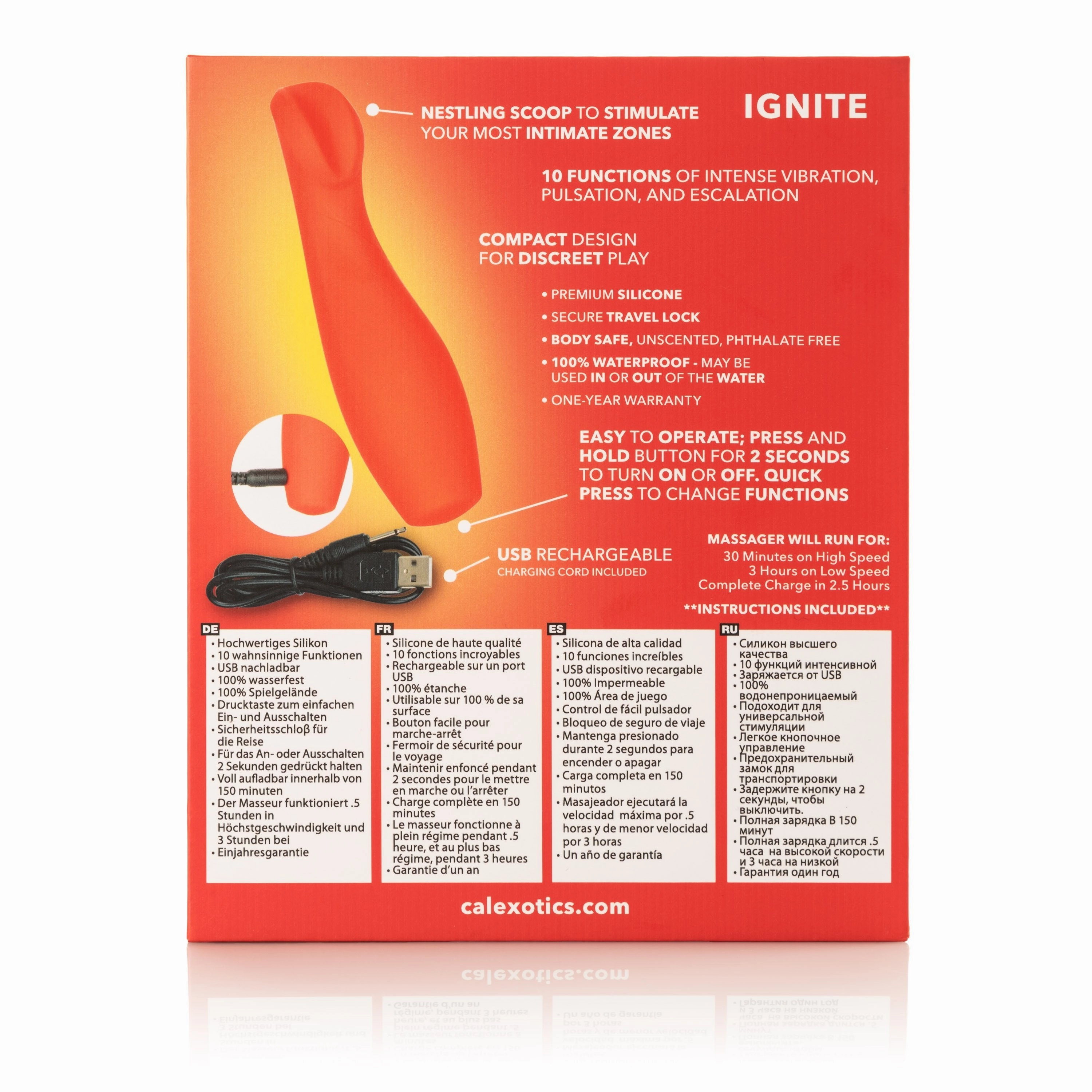 California Exotics - Red Hot Ignite Rechargeable G Spot Vibrator (Red)
