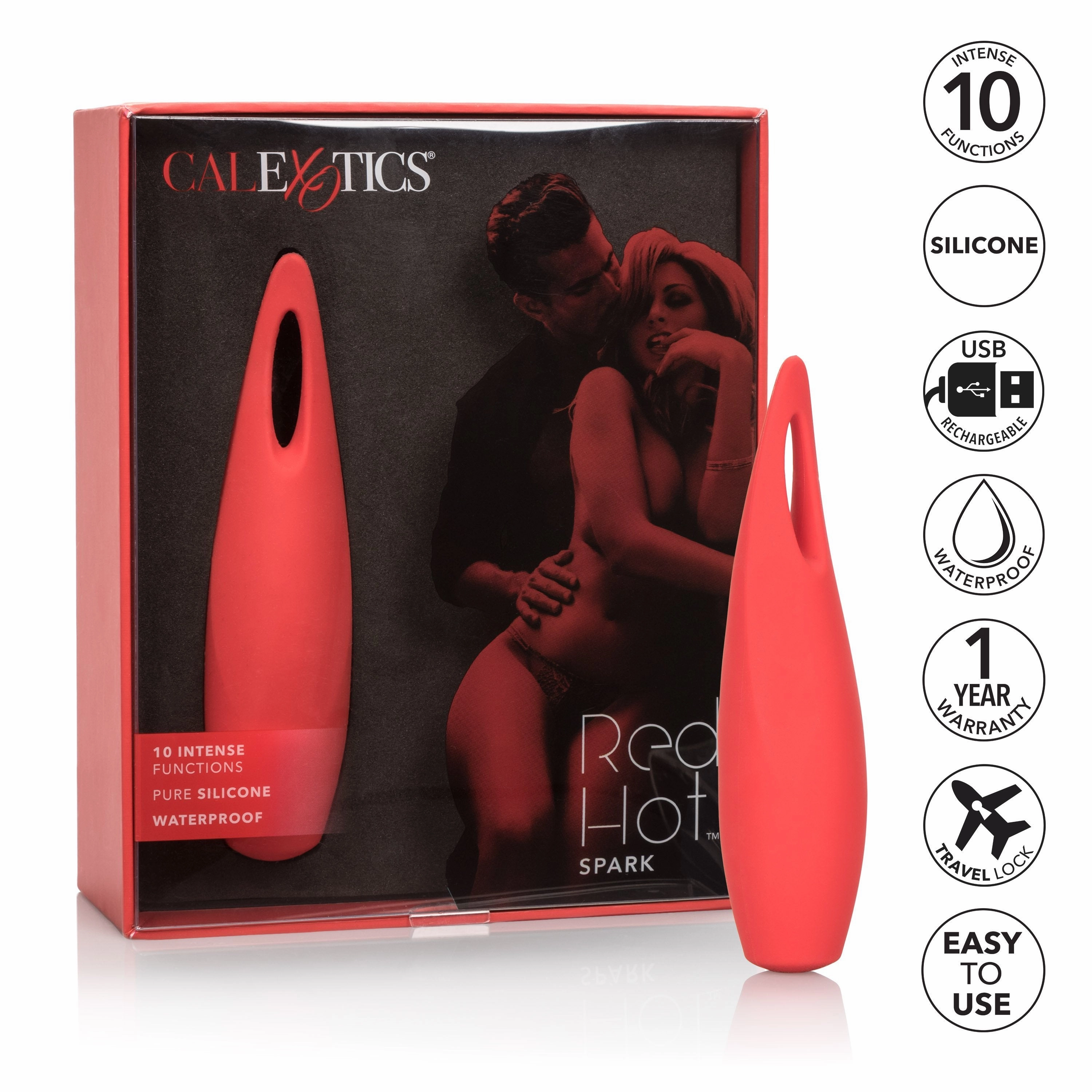 California Exotics - Red Hot Spark Rechargeable Clit Massager (Red)