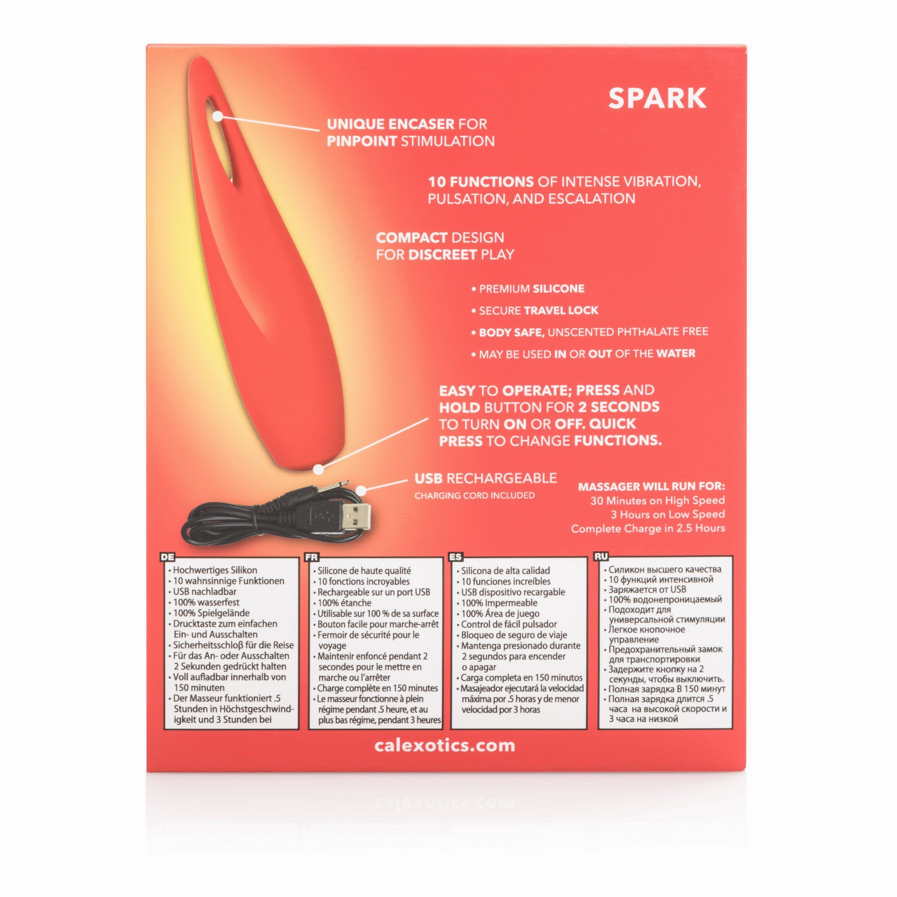 California Exotics - Red Hot Spark Rechargeable Clit Massager (Red)