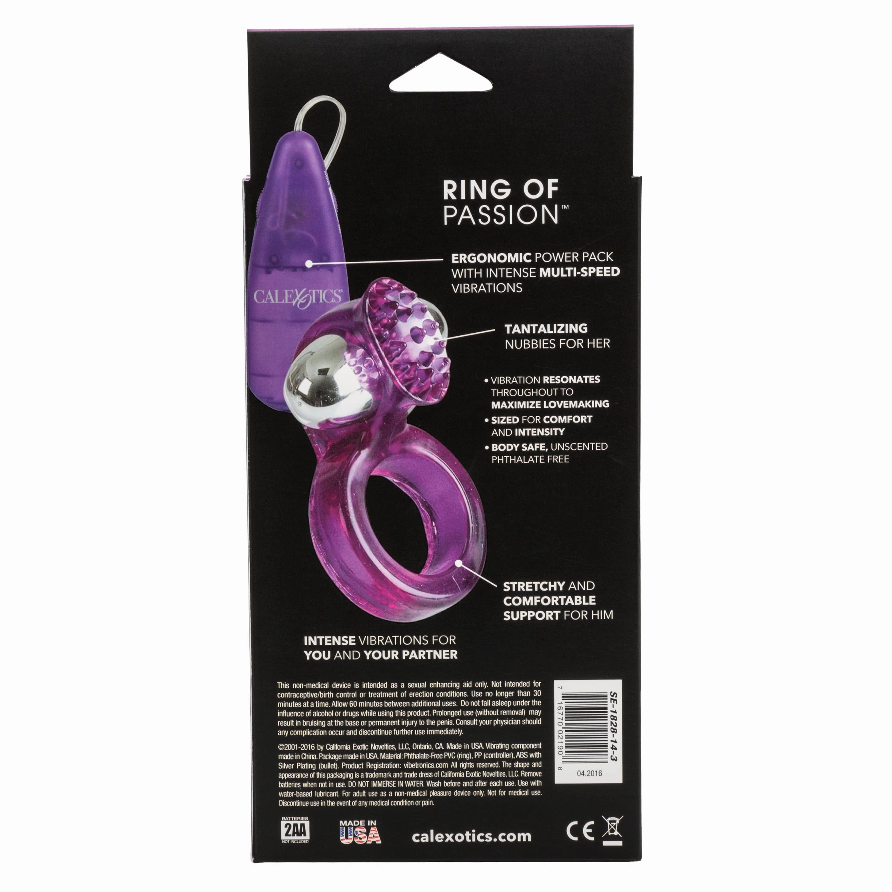 California Exotics - Ring Of Passion Remote Control Cock Ring (Purple)