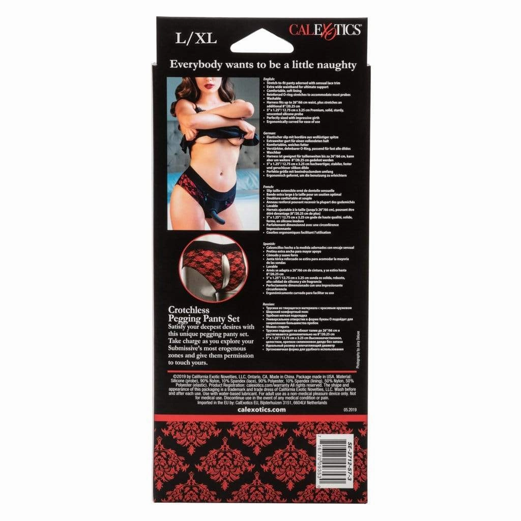 California Exotics - Scandal Crotchless Pegging Panty Set L/XL (Red)