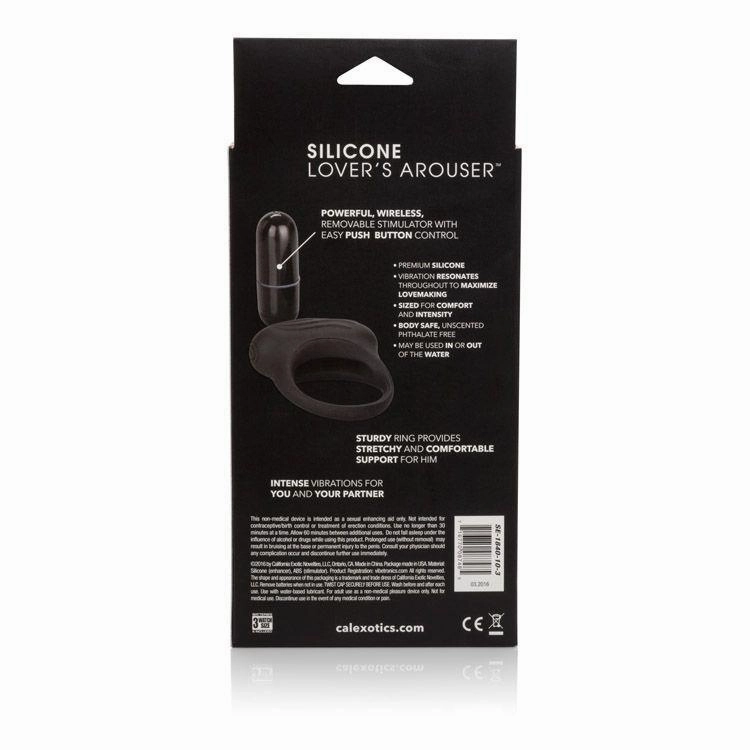 California Exotics - Silicone Lover's Arouser Vibrating Cock Ring (Black)